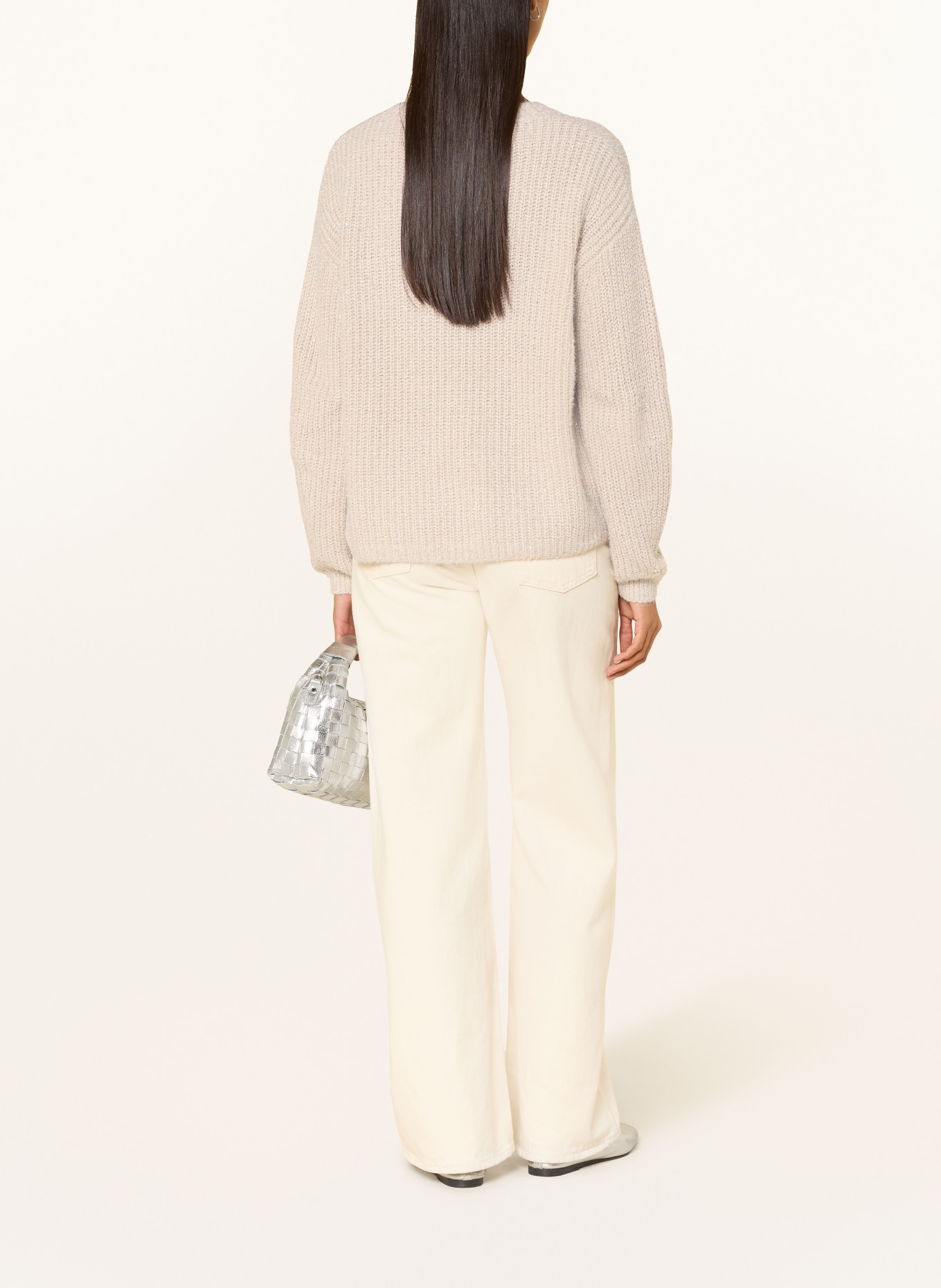 comma Pullover mit Glitzergarn: CREME