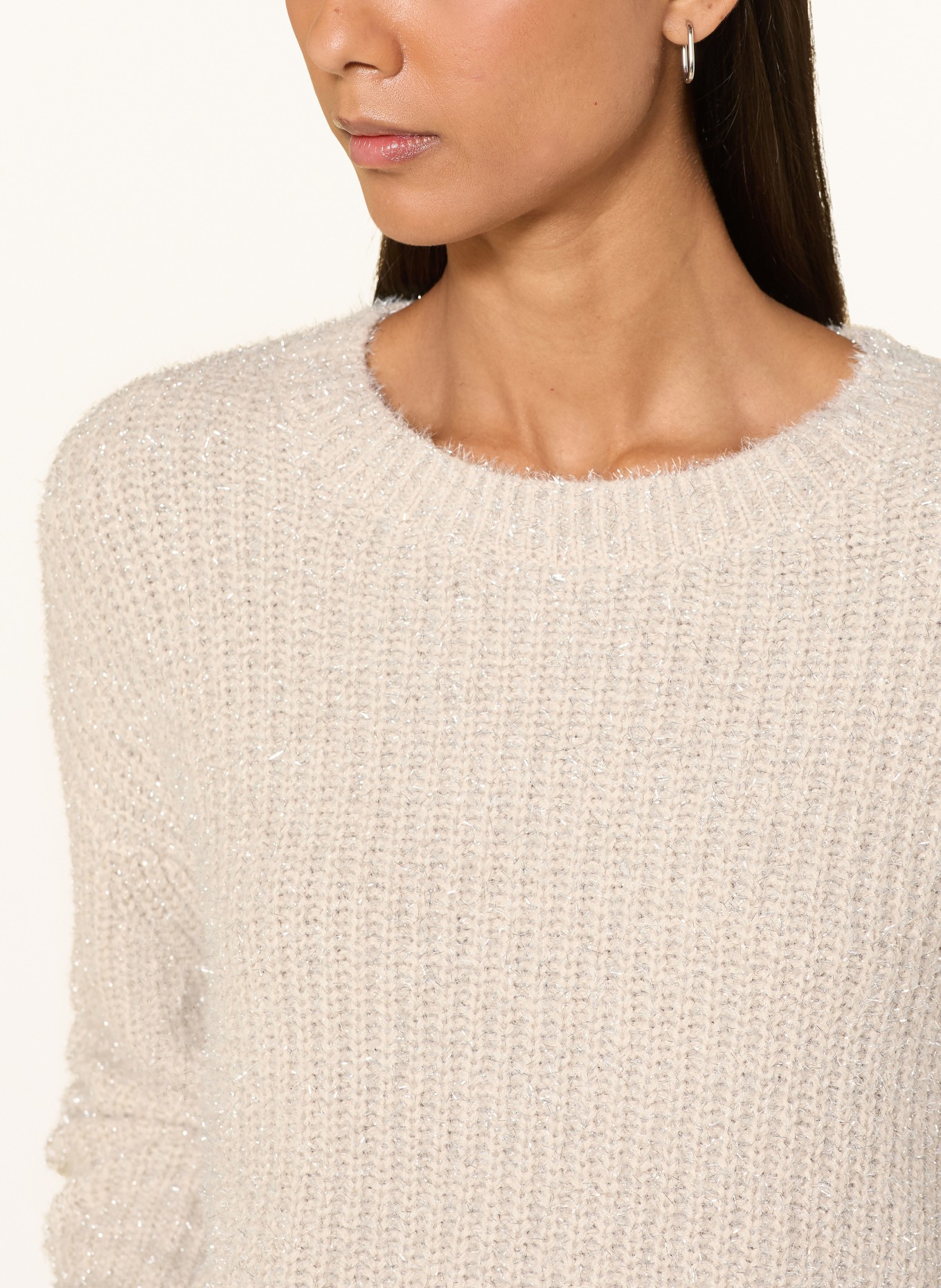 comma Pullover mit Glitzergarn: CREME