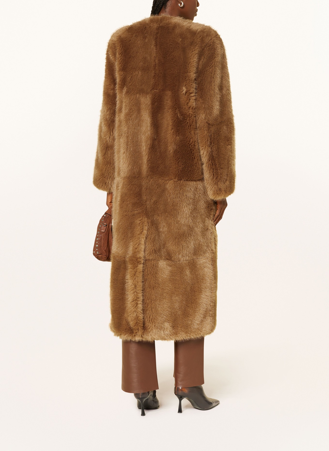 STAND STUDIO Kunstfell-Mantel HILMA: CAMEL