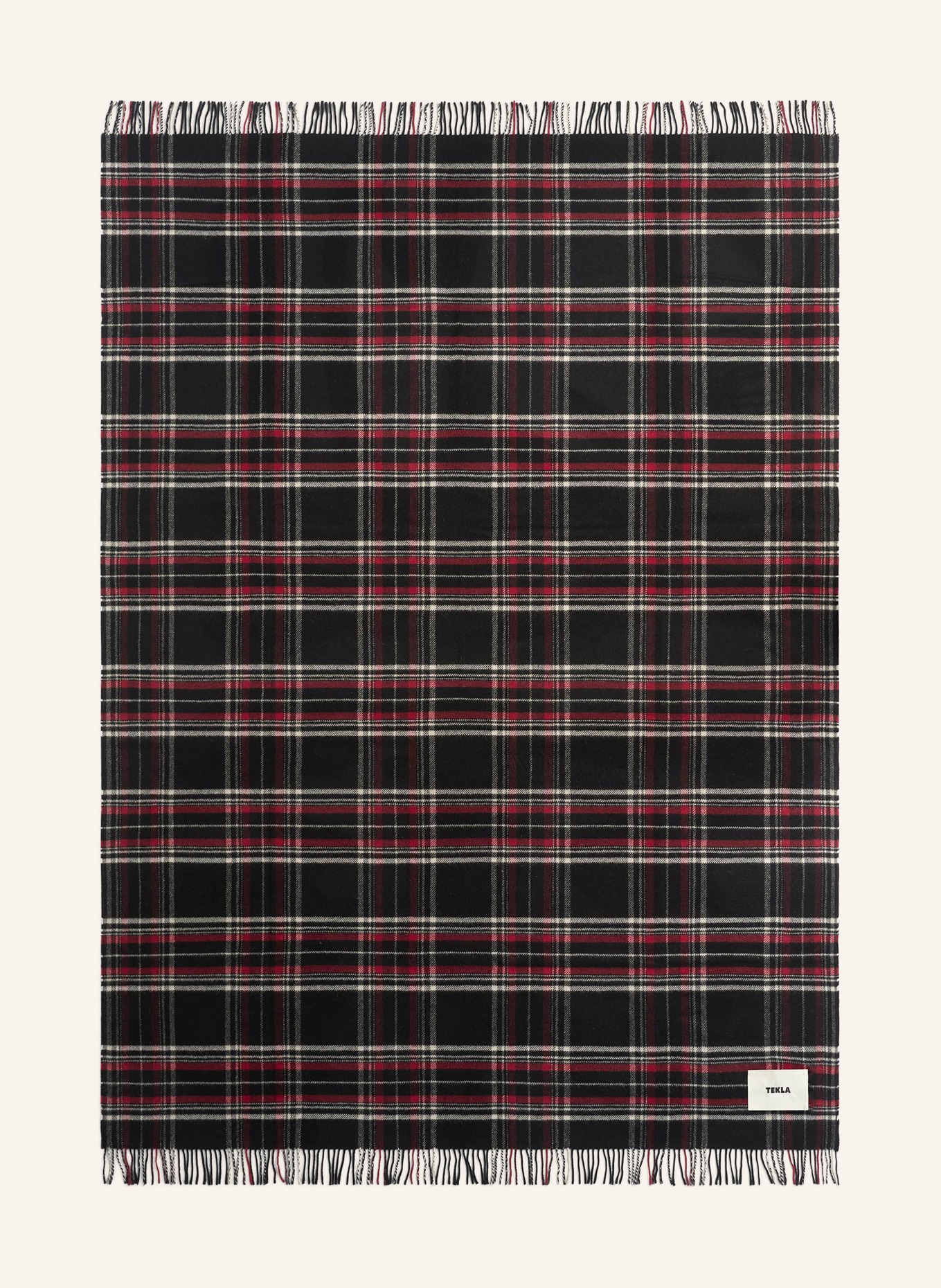 TEKLA Plaid: ČERNÁ / ČERVENÁ