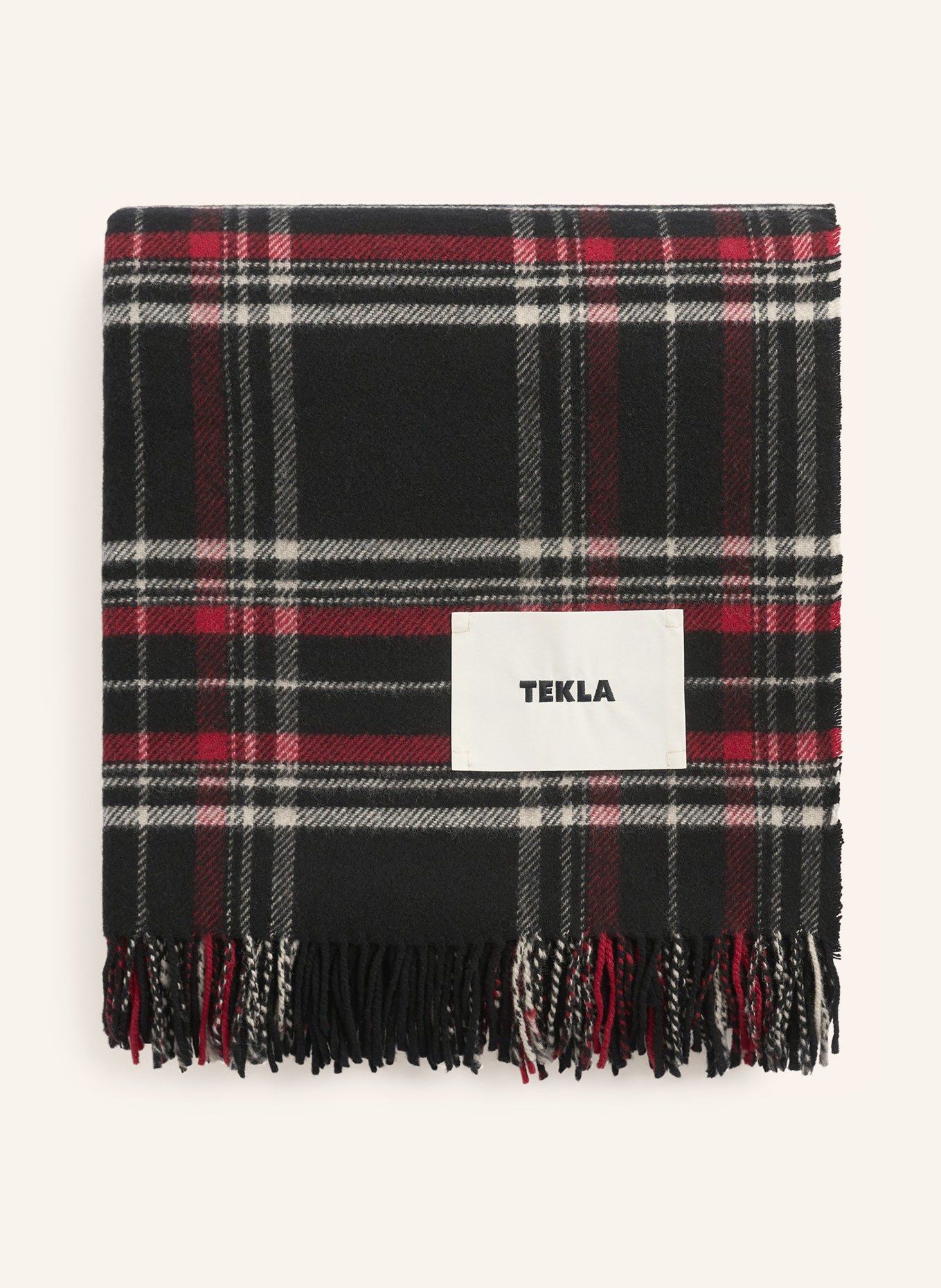 TEKLA Plaid: ČERNÁ / ČERVENÁ