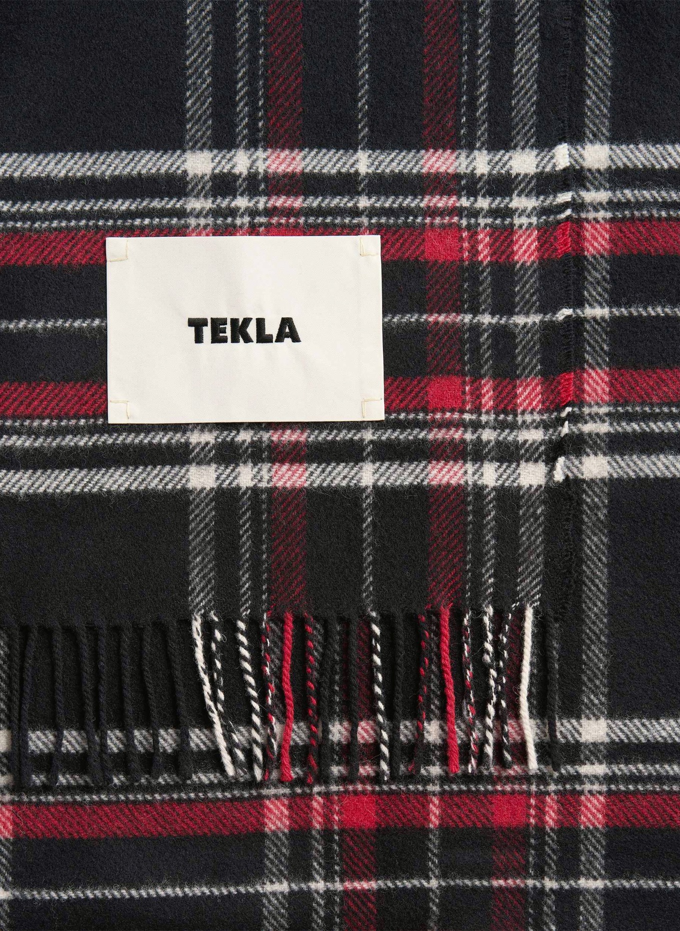 TEKLA Plaid: ČERNÁ / ČERVENÁ