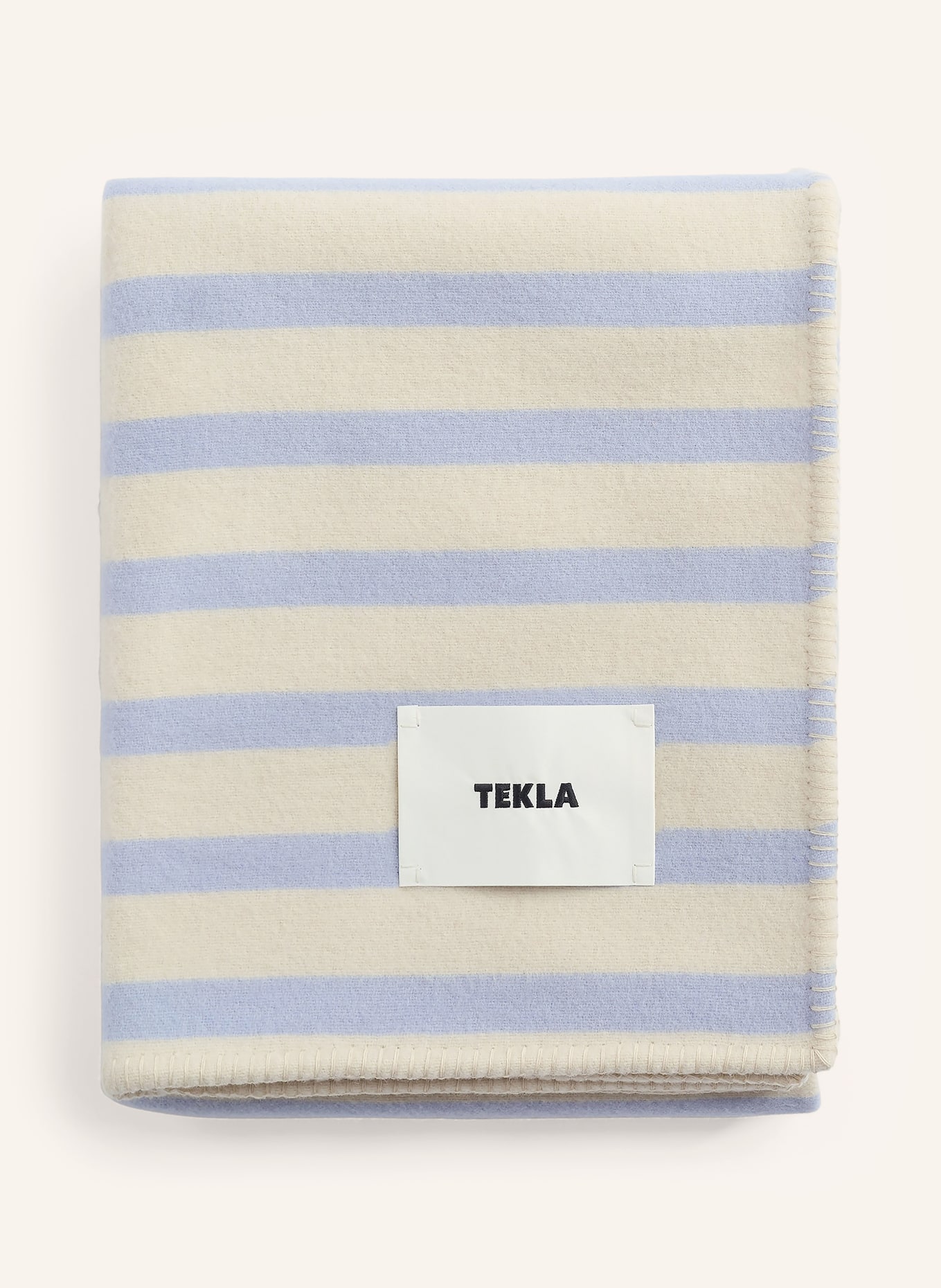 TEKLA Plaid: WEISS / HELLBLAU