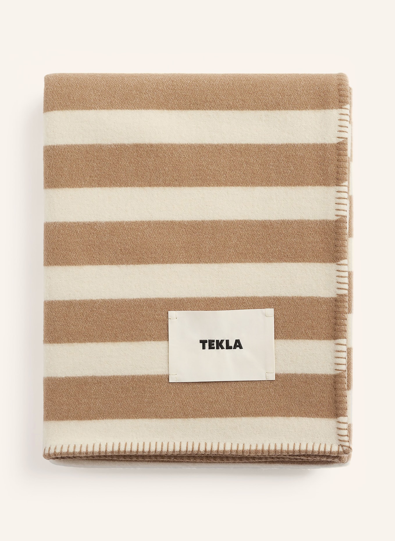 TEKLA Plaid: BÍLÁ / SVĚTLE HNĚDÁ