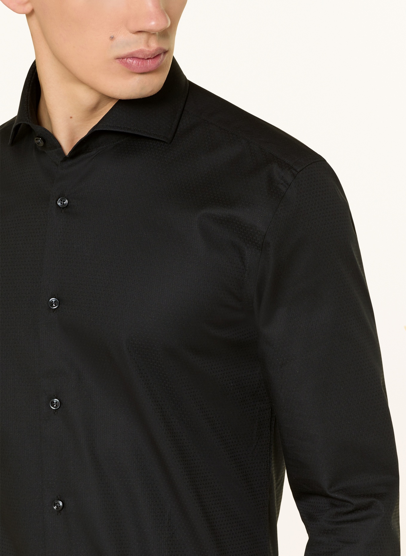 BOSS Hemd H-HANK Slim Fit: SCHWARZ