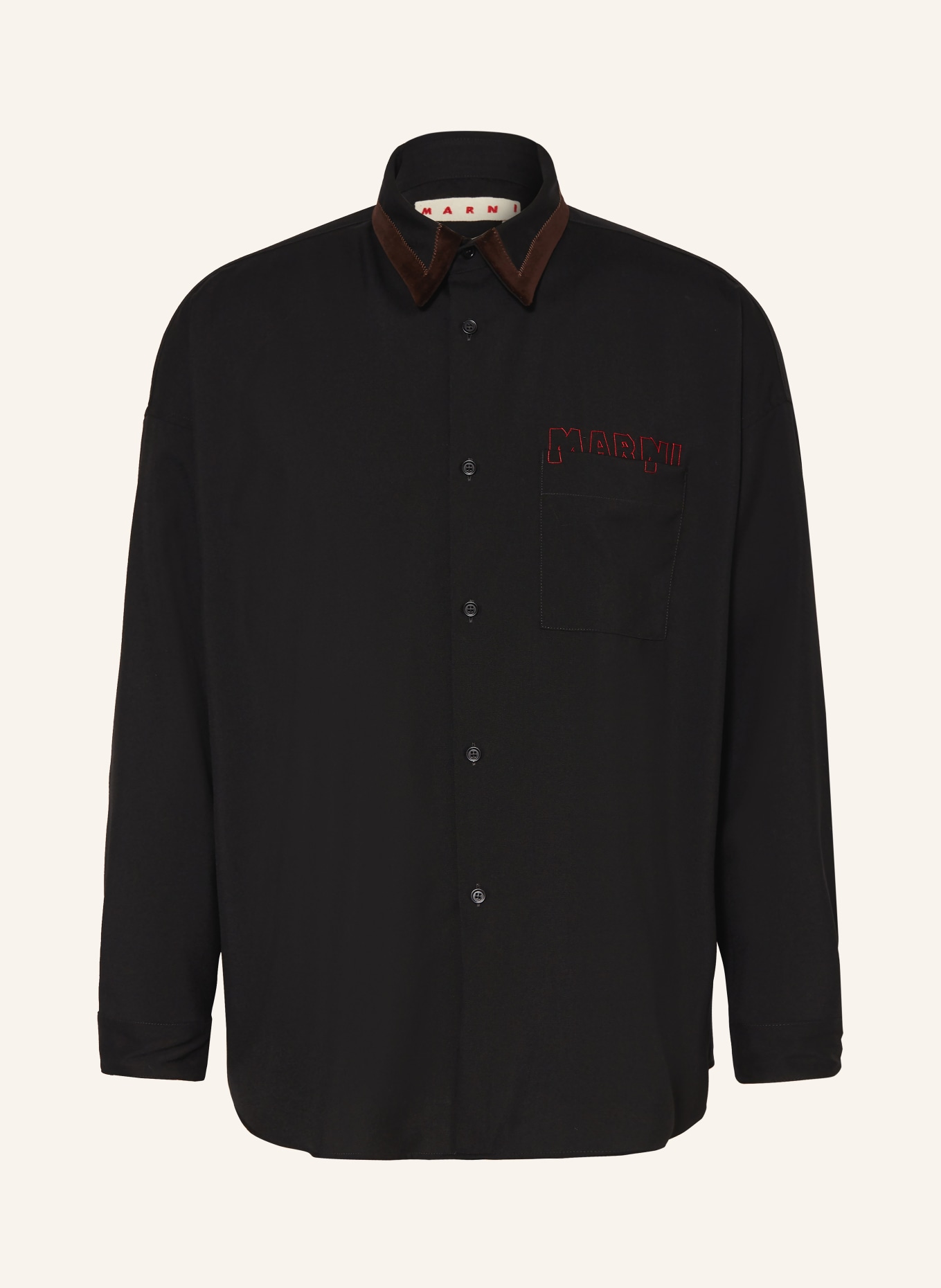 MARNI Hemd Comfort Fit: SCHWARZ / DUNKELBRAUN