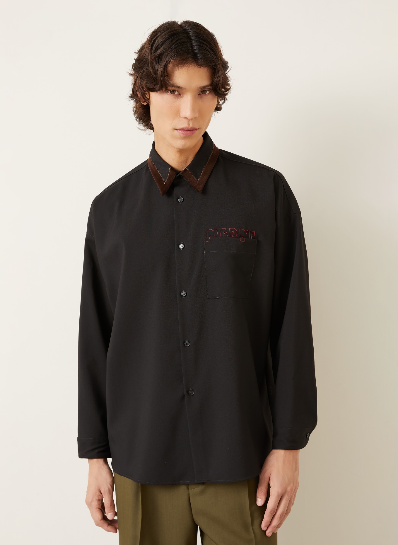 MARNI Hemd Comfort Fit: SCHWARZ / DUNKELBRAUN