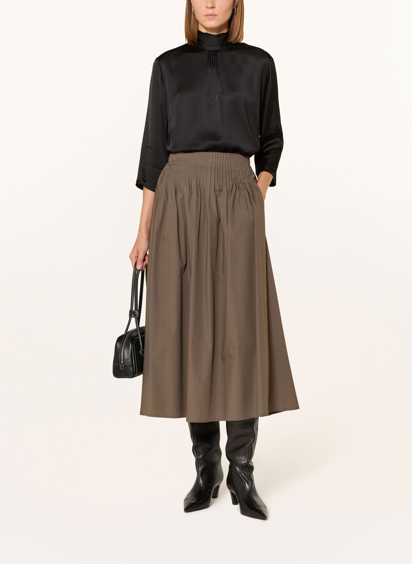 ROCKMACHERIN Faltenrock WINDACH: BRAUN