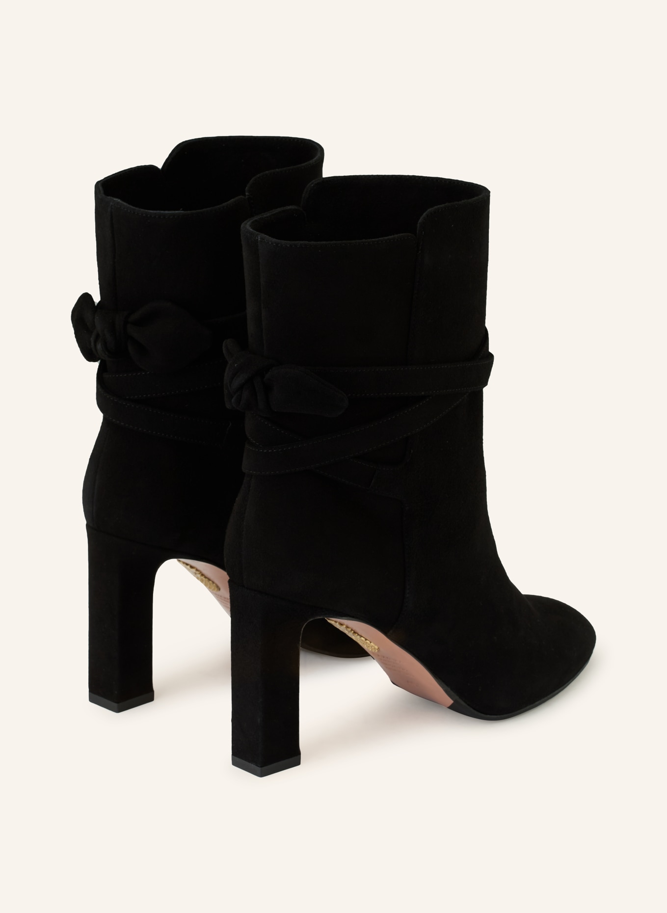 AQUAZZURA Kotníkové boty VERY BOW TIE: ČERNÁ