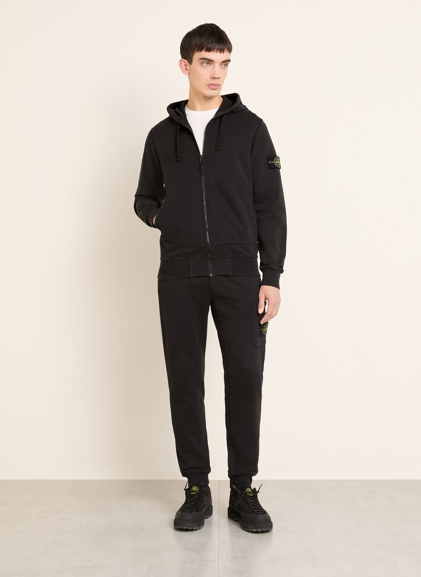 STONE ISLAND Sweatjacke: SCHWARZ