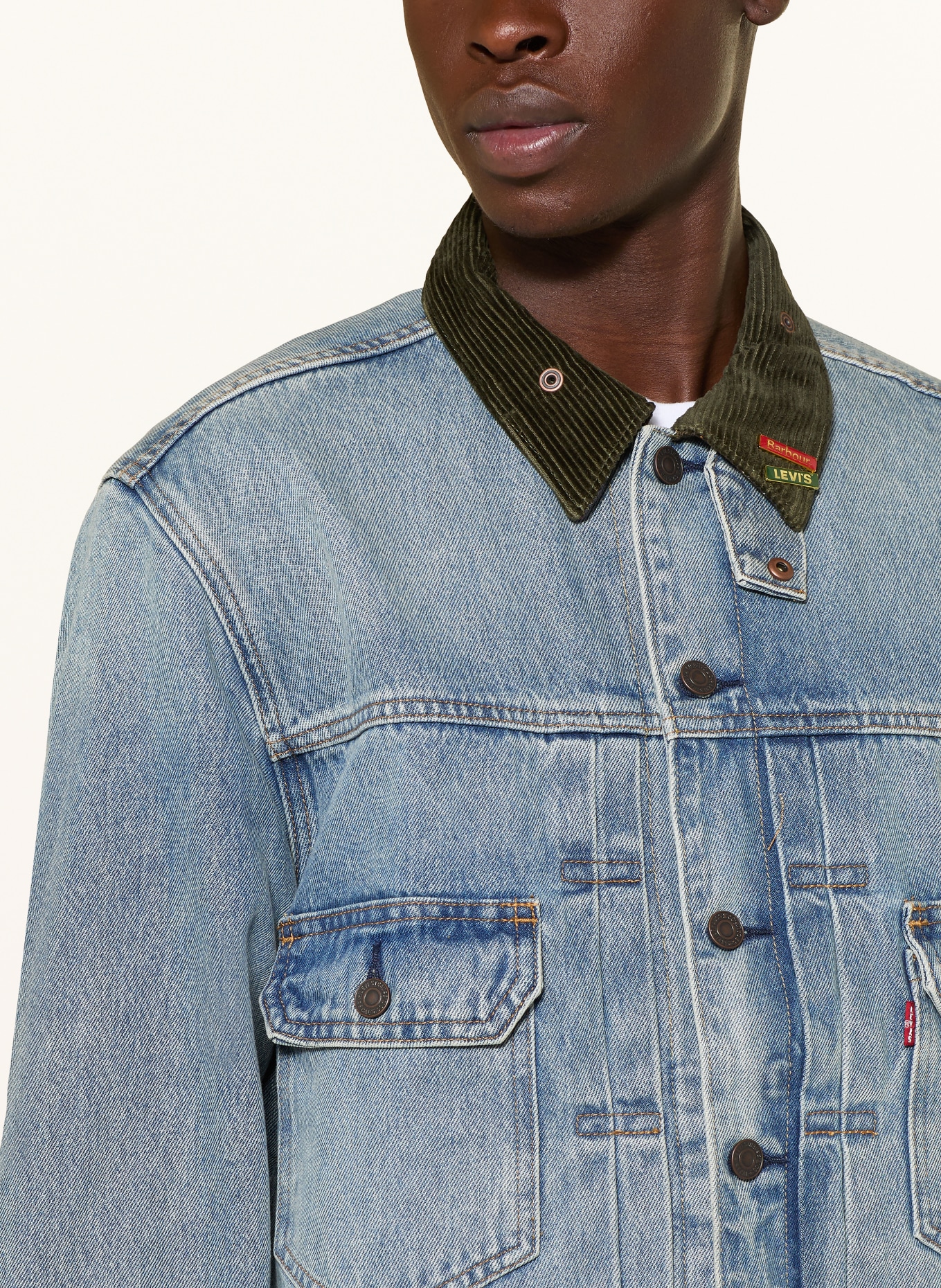 Barbour kurtka dżinsowa: JASNONIEBIESKI / KHAKI