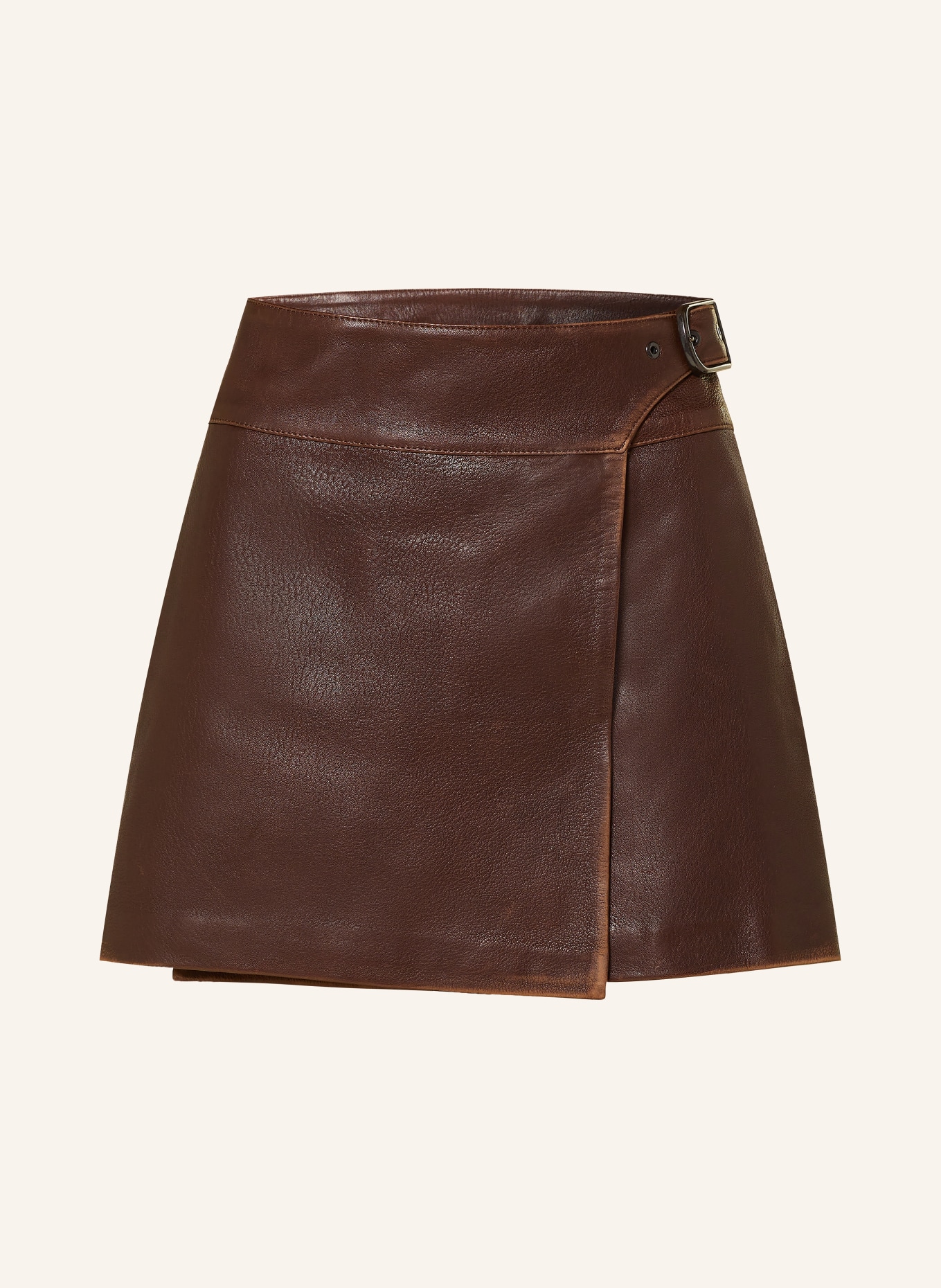SIMKHAI Wickelrock MADELINE aus Leder: BRAUN