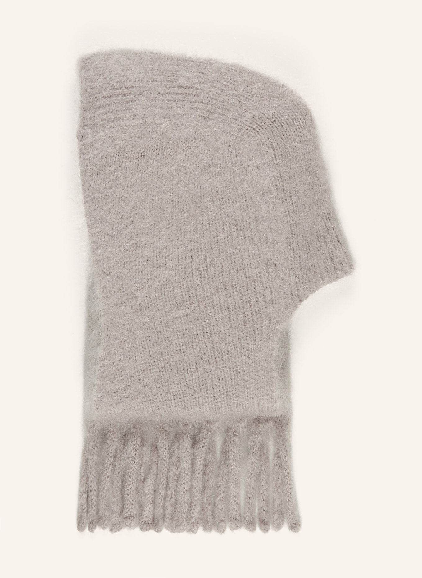 Acne Studios Mohair-Schal mit Kapuze: HELLGRAU