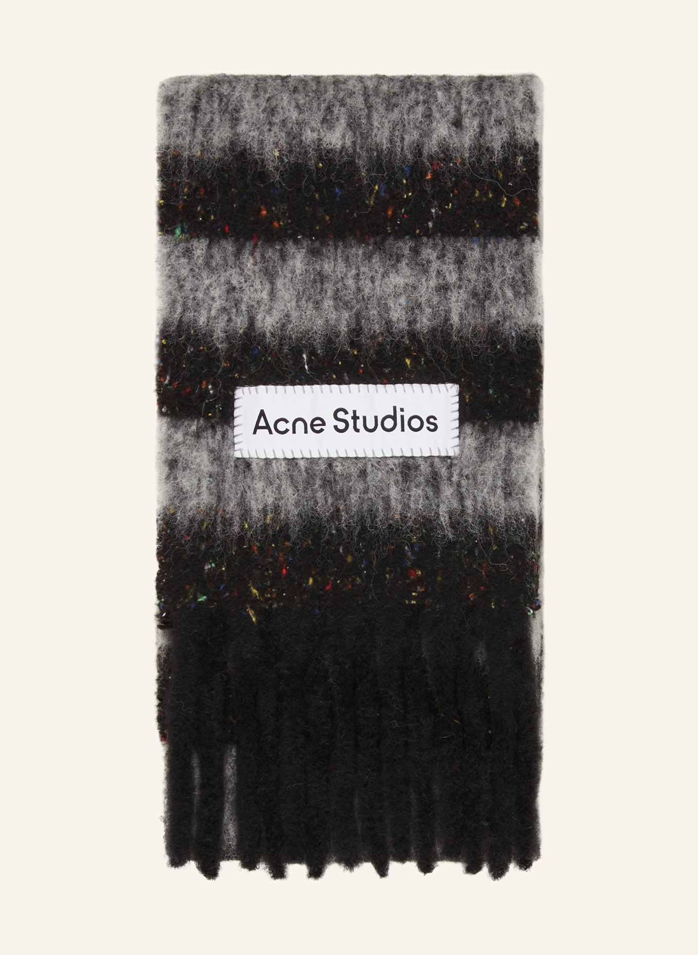 Acne Studios Schal mit Alpaka: SCHWARZ / GRAU