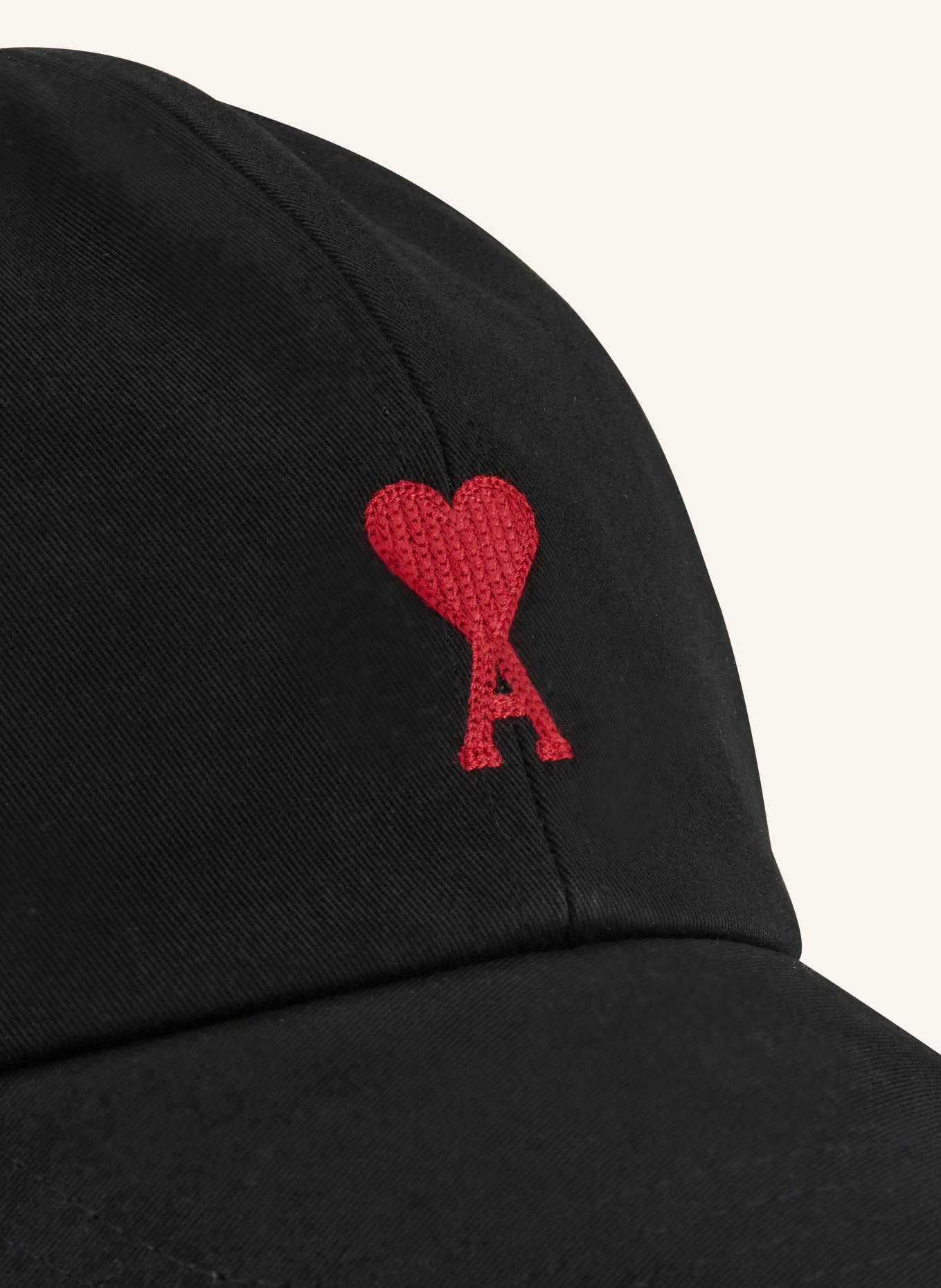 AMI PARIS Cap: SCHWARZ / ROT
