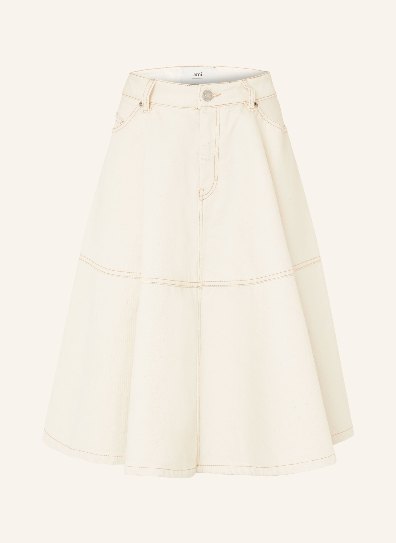 AMI PARIS spódnica jeansowa: KREMOWY