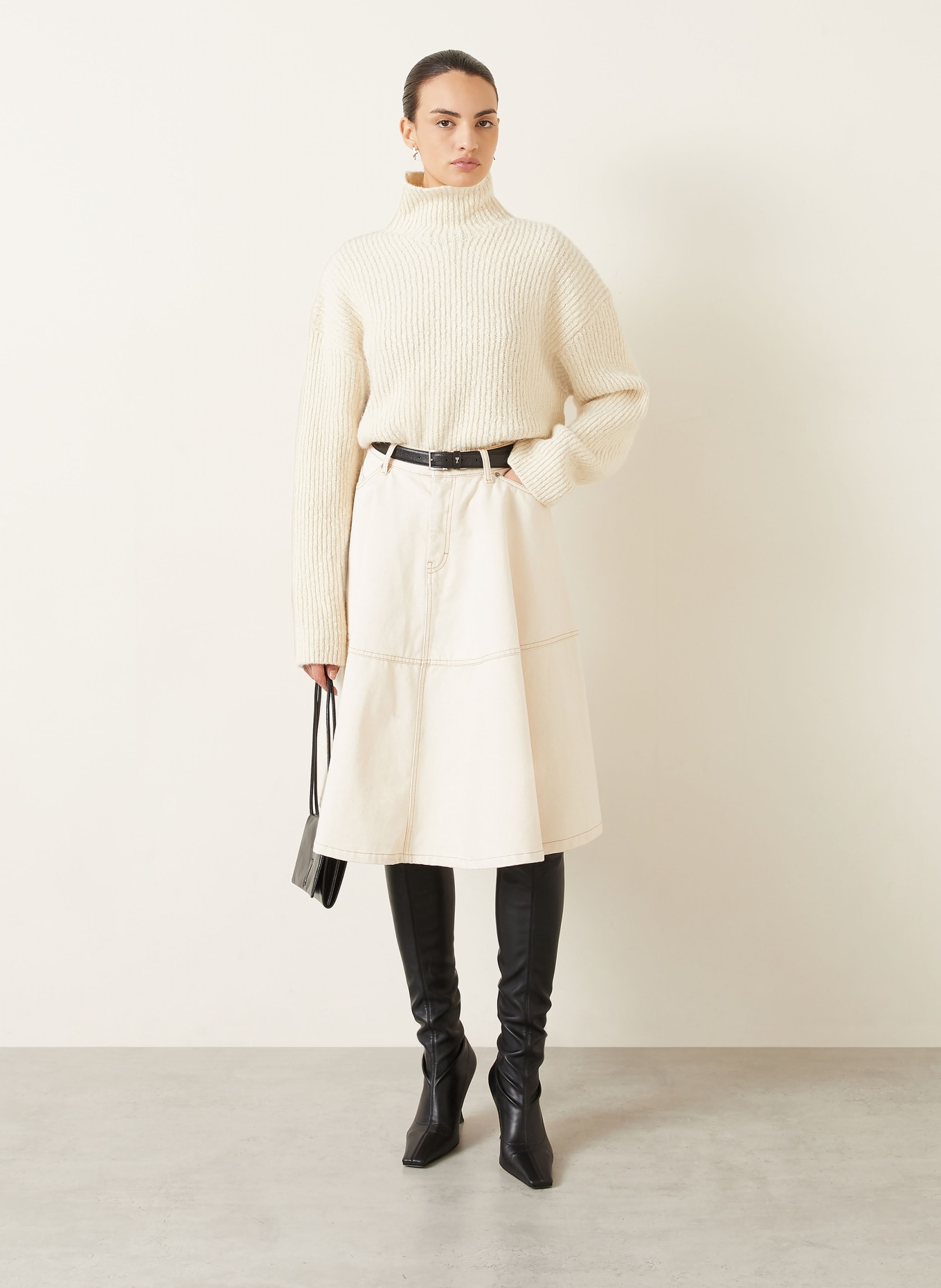 AMI PARIS spódnica jeansowa: KREMOWY