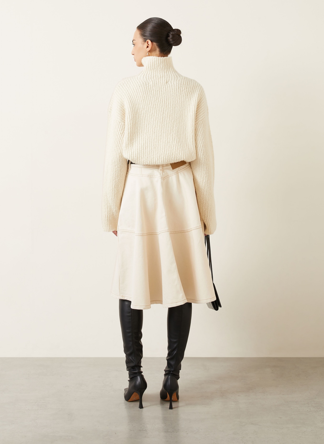 AMI PARIS spódnica jeansowa: KREMOWY