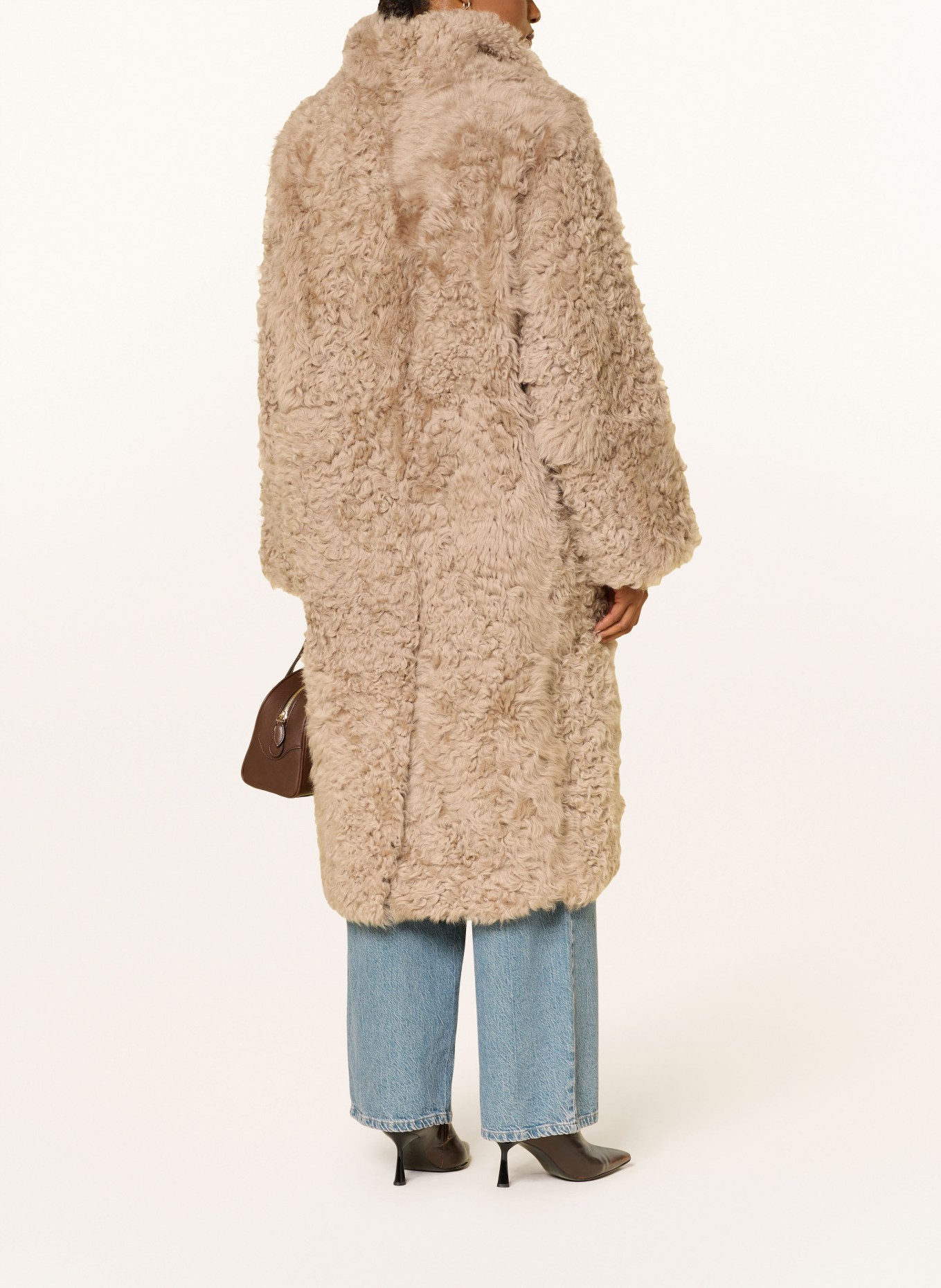 REMAIN Ledermantel: BEIGE