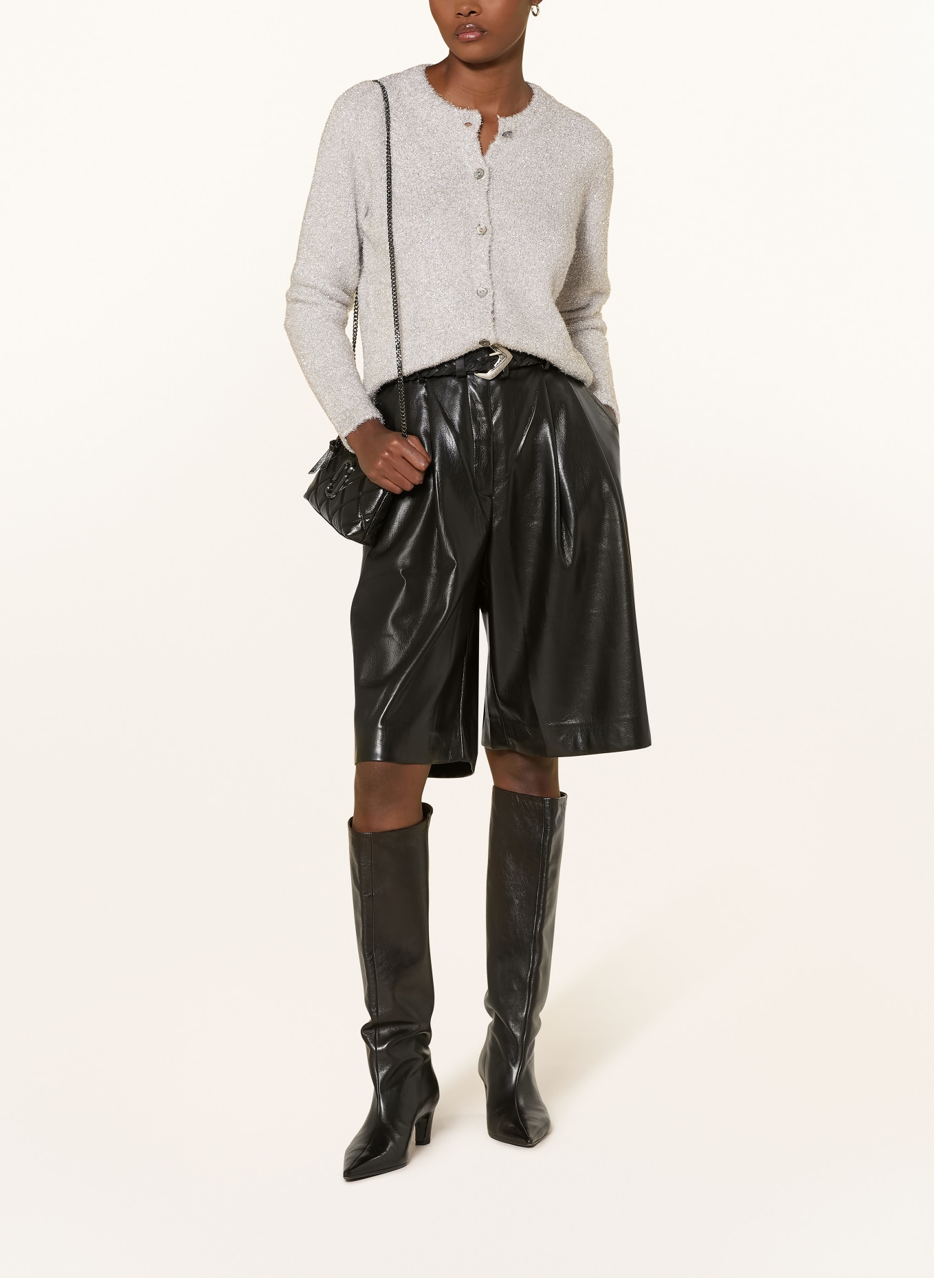 MRS & HUGS Strickjacke mit Glitzergarn: SILBER