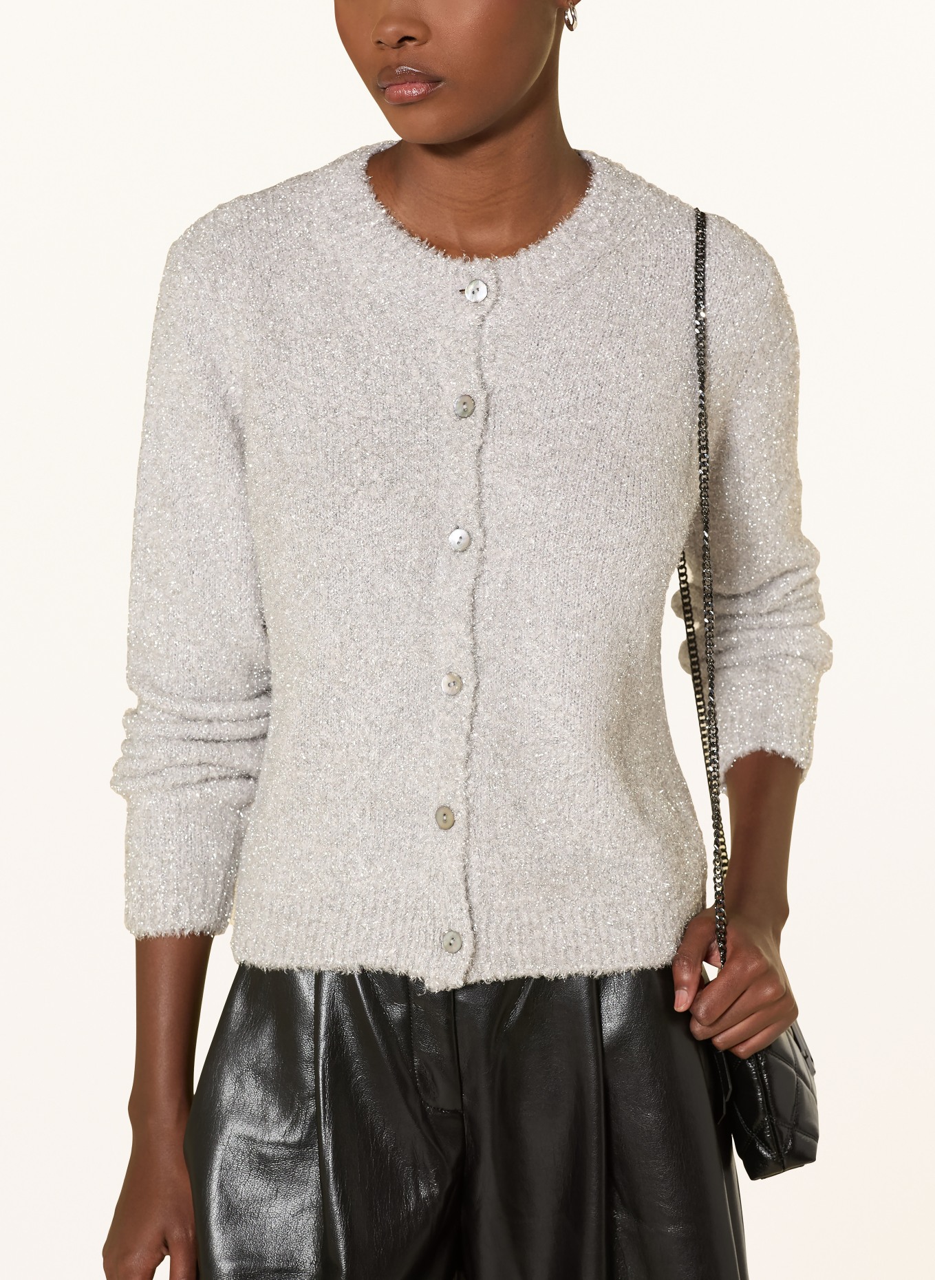 MRS & HUGS Strickjacke mit Glitzergarn: SILBER
