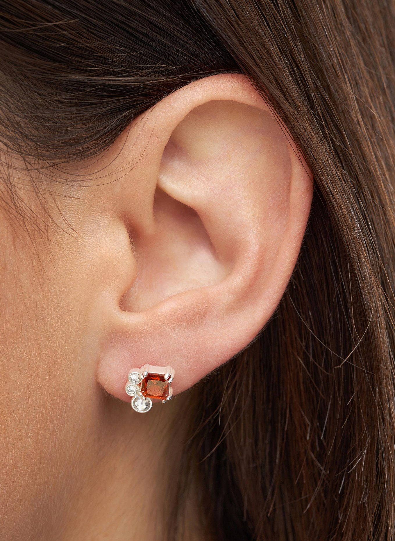 LULU Copenhagen Ohrstecker GALA RED BLING LEFT: ROT / SILBER