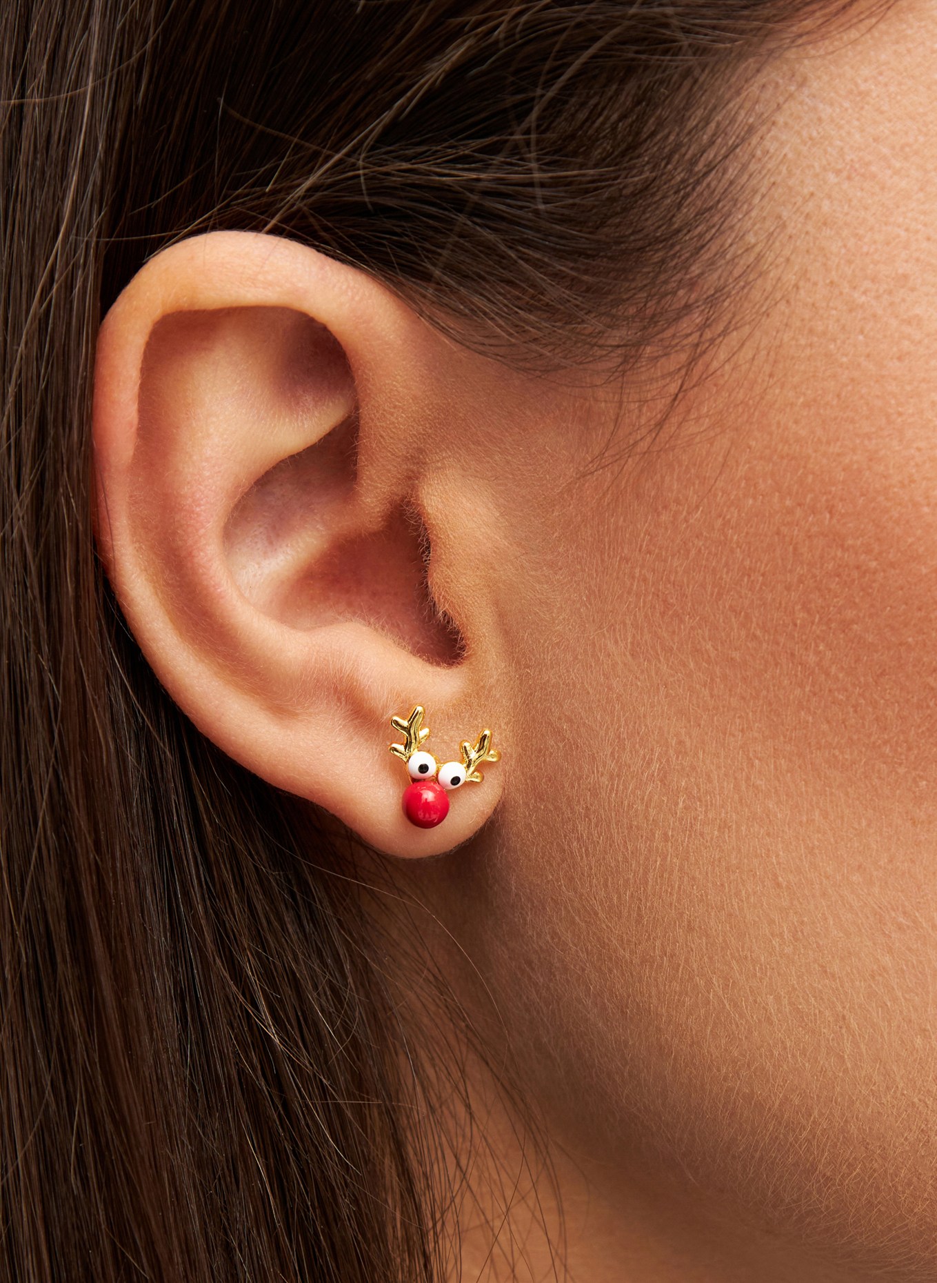 LULU Copenhagen Ohrstecker RUDOLPH: GOLD / ROT