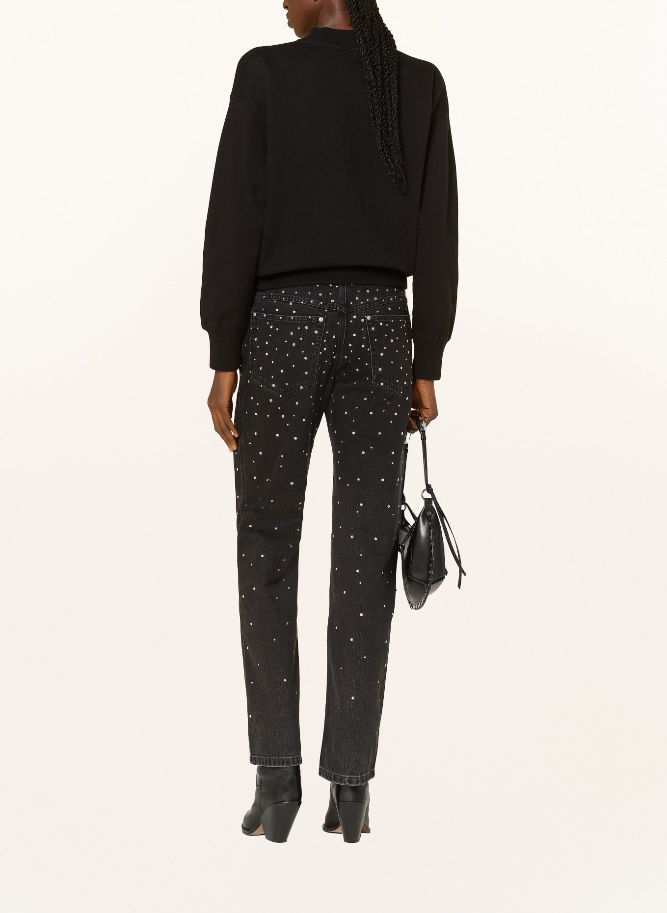 MARANT ÉTOILE Sweatshirt MOBY mit Nieten: SCHWARZ