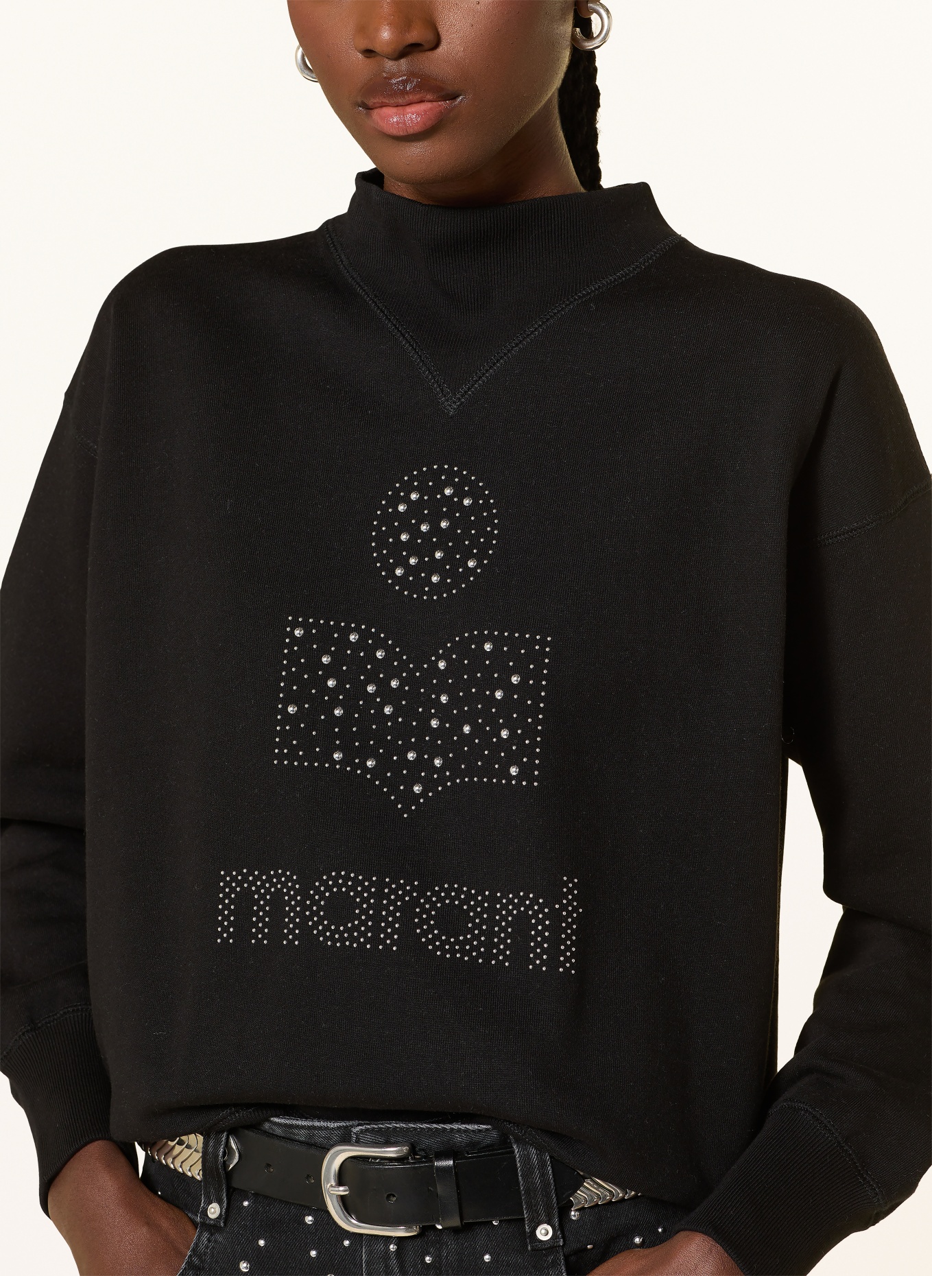 MARANT ÉTOILE Sweatshirt MOBY mit Nieten: SCHWARZ