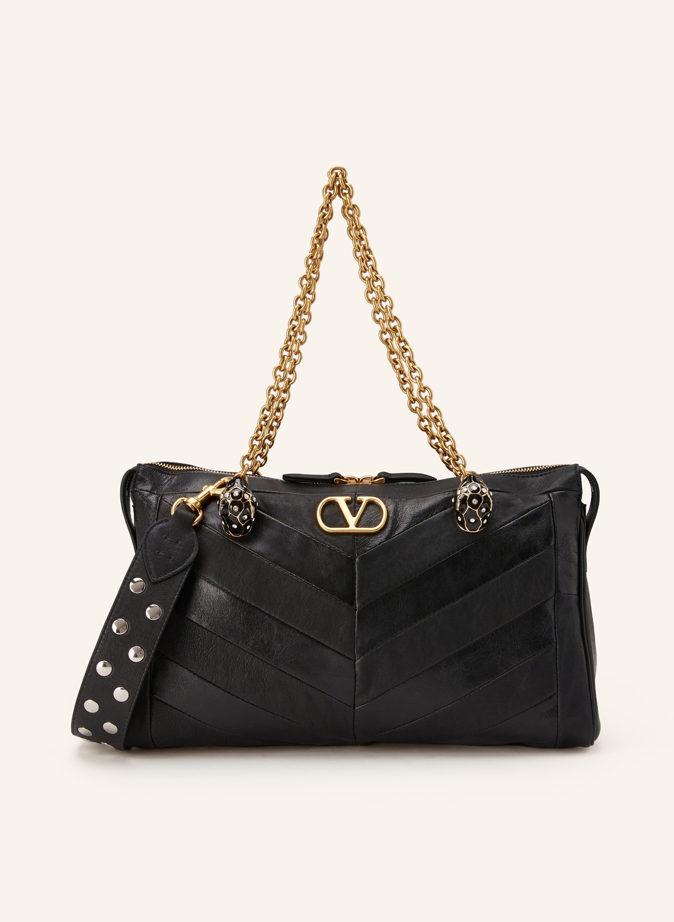 VALENTINO GARAVANI Torba na ramię GROWL: CZARNY