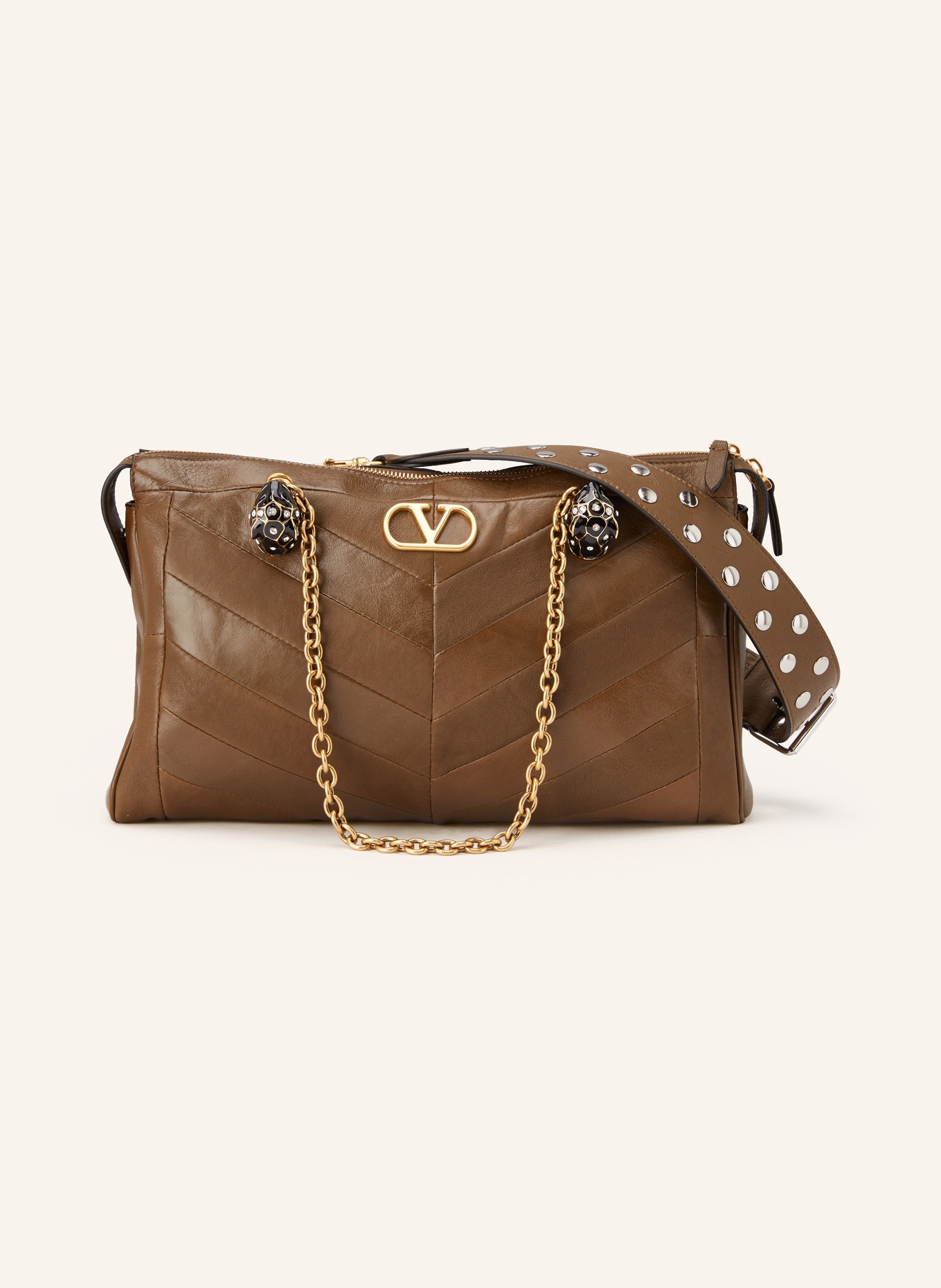 VALENTINO GARAVANI Torba na ramię GROWL: BRĄZOWY