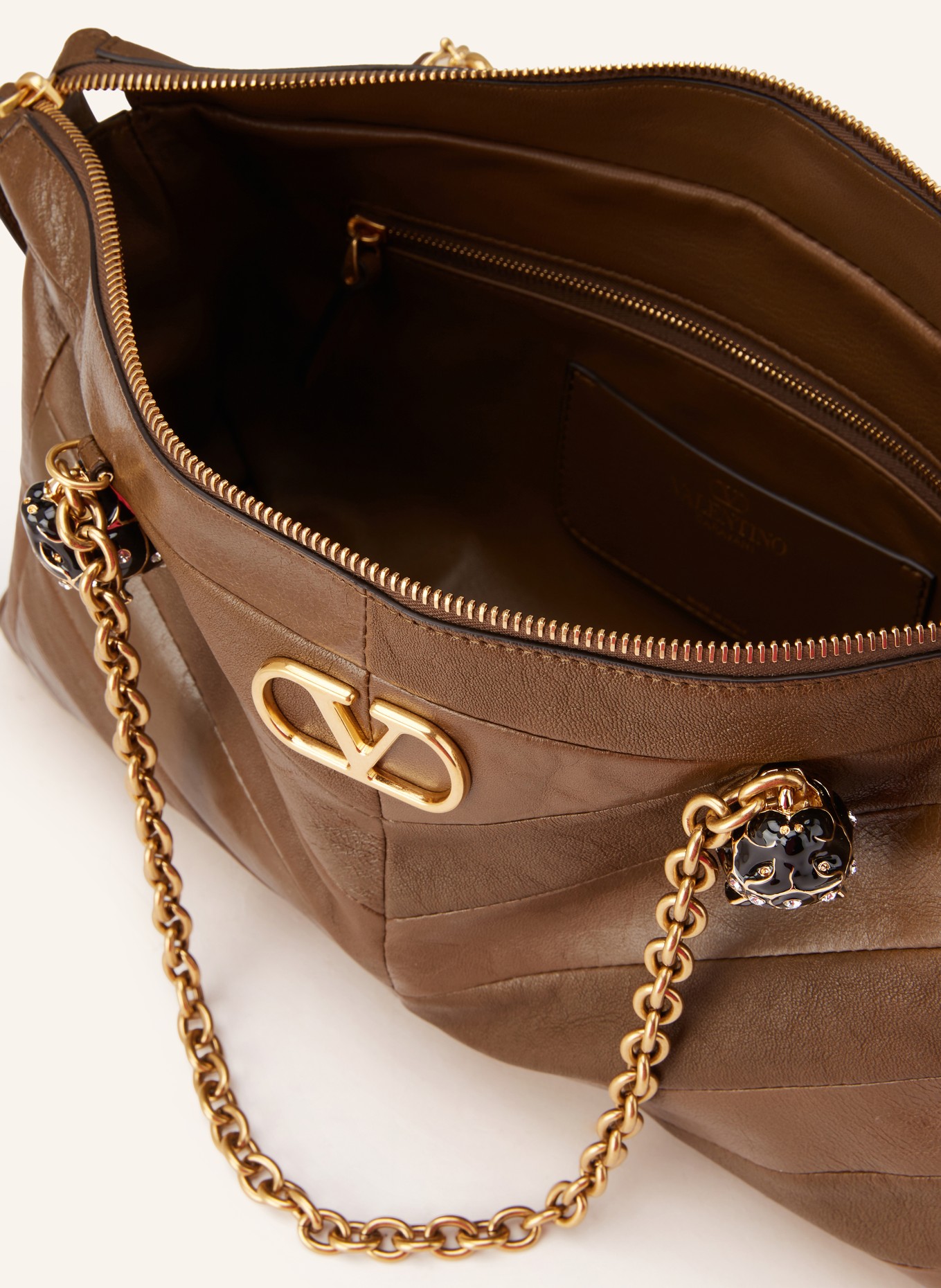 VALENTINO GARAVANI Torba na ramię GROWL: BRĄZOWY