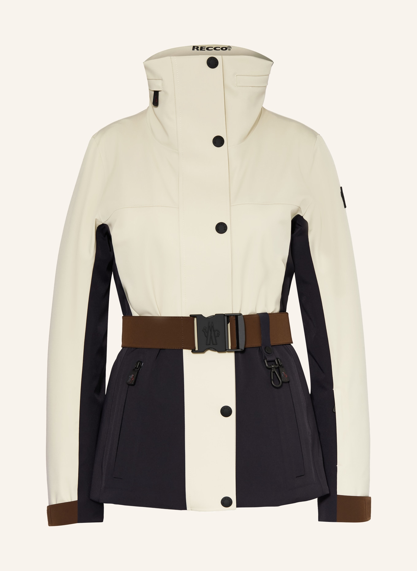 MONCLER GRENOBLE Skijacke HAINETS: BEIGE / SCHWARZ