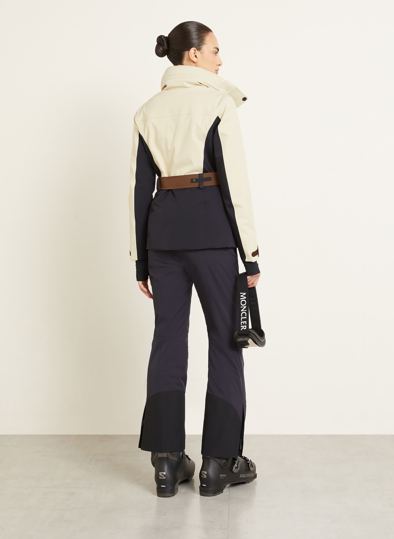 MONCLER GRENOBLE Skijacke HAINETS: BEIGE / SCHWARZ