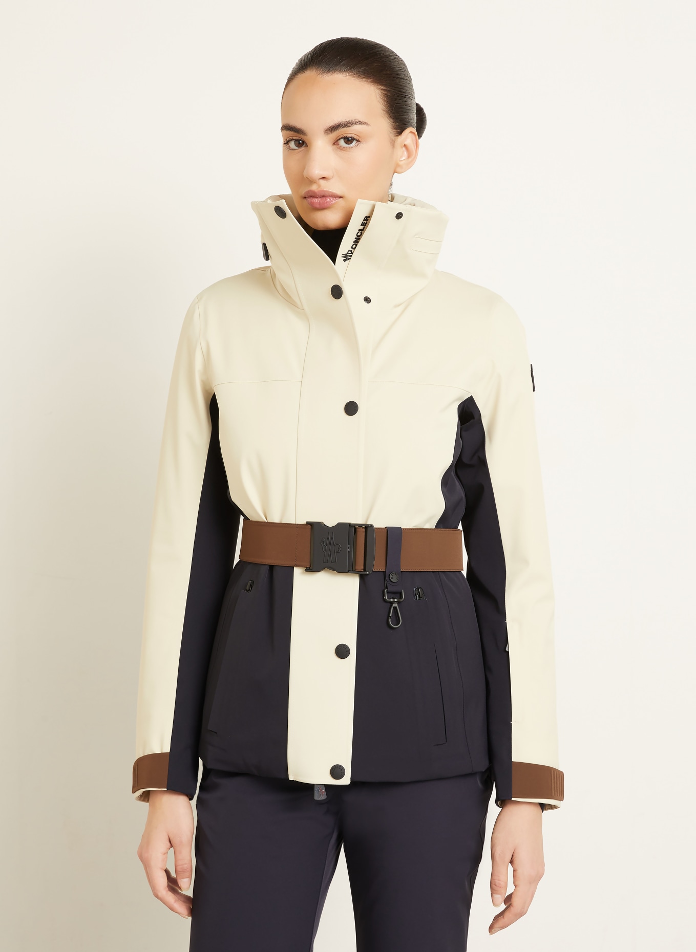 MONCLER GRENOBLE Skijacke HAINETS: BEIGE / SCHWARZ