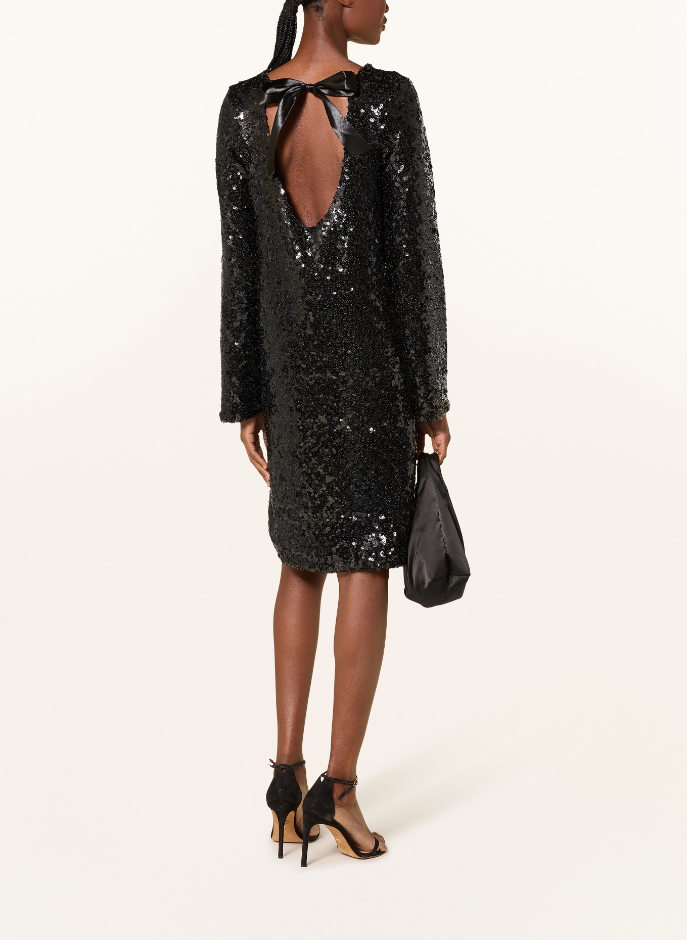 miss goodlife Kleid mit Pailletten: SCHWARZ