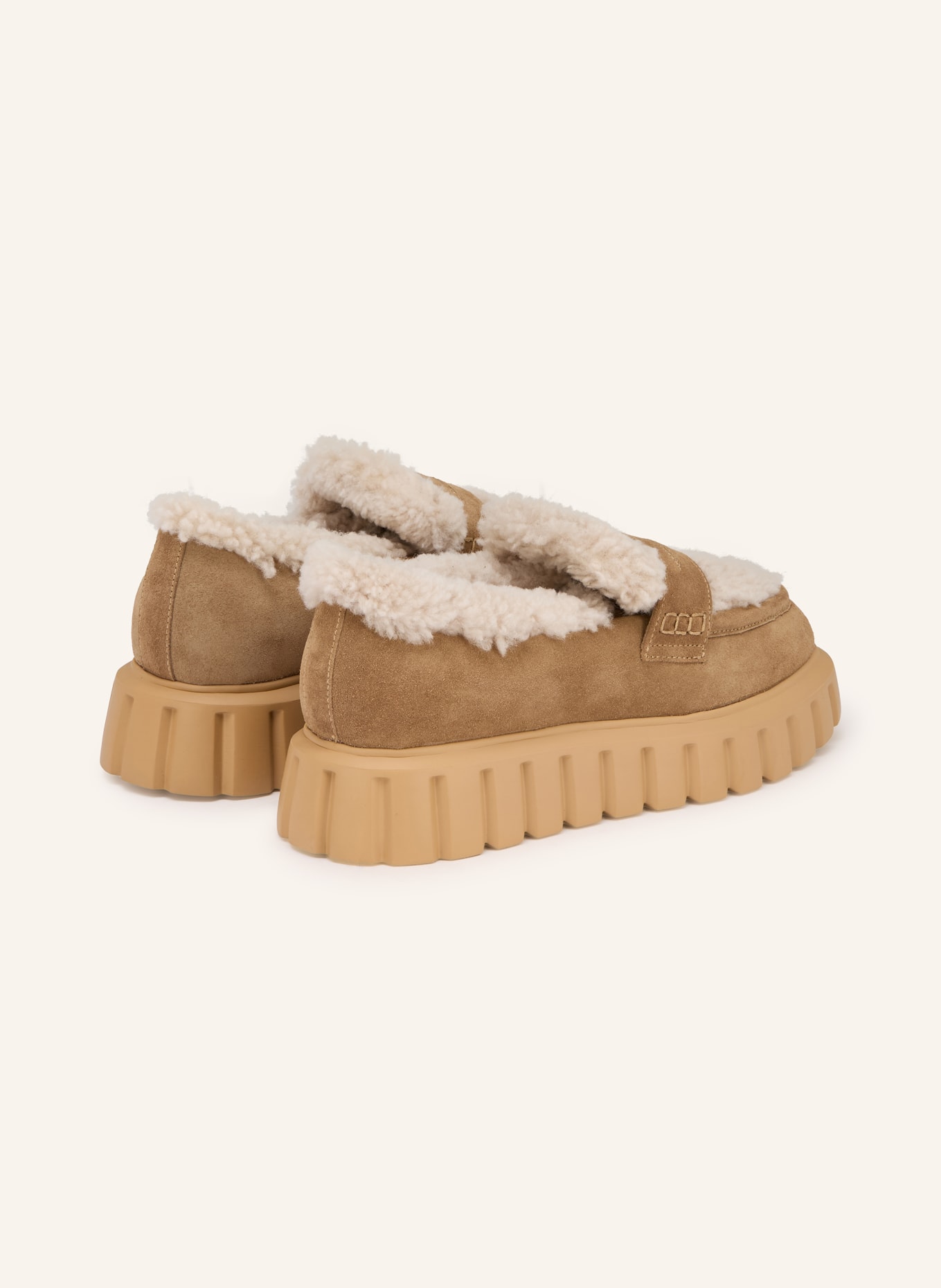 VOILE BLANCHE Plateau-Loafer GRENELLE: CAMEL / HELLBRAUN
