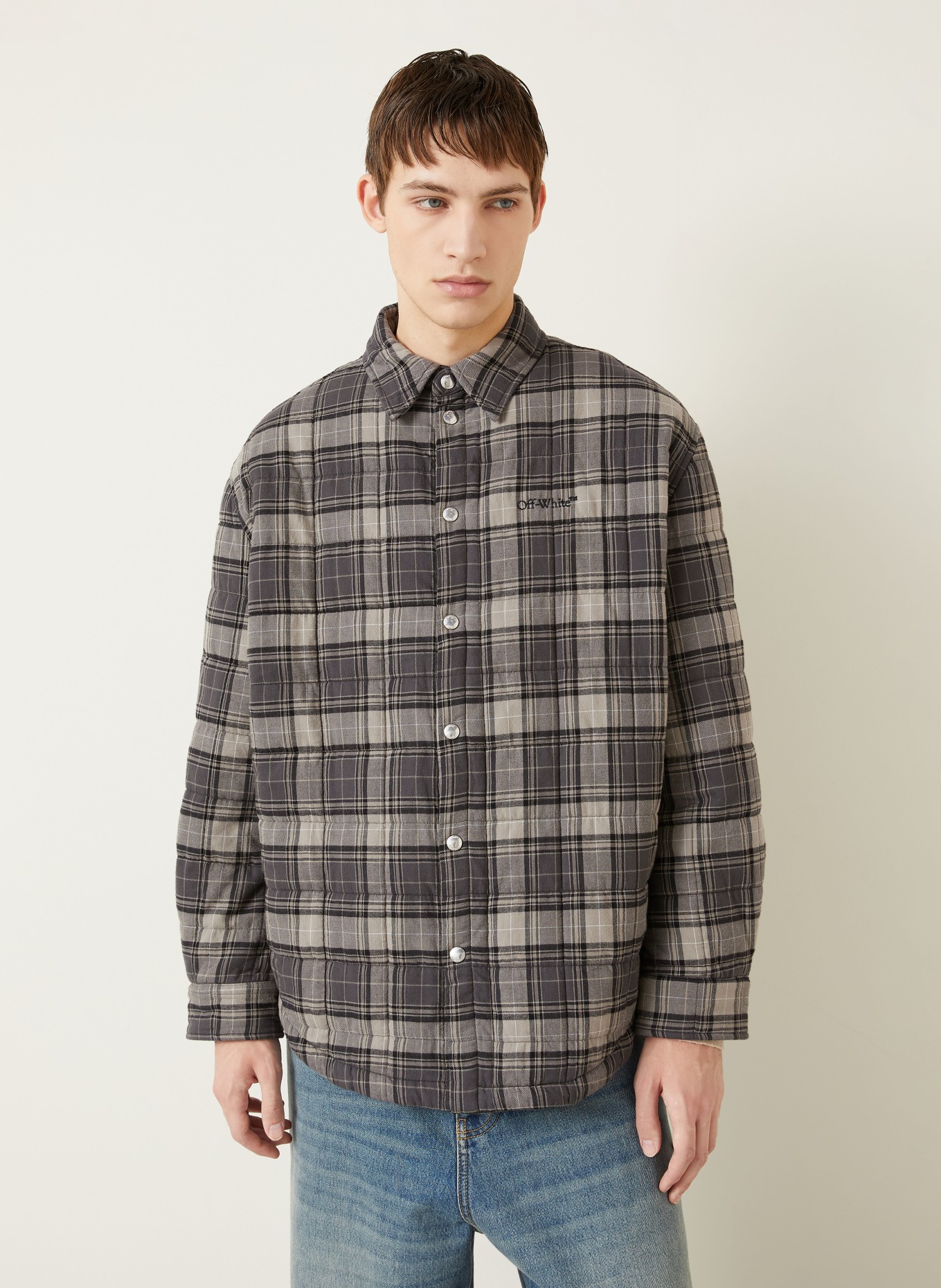 Off-White Stepp-Overjacket: GRAU / SCHWARZ