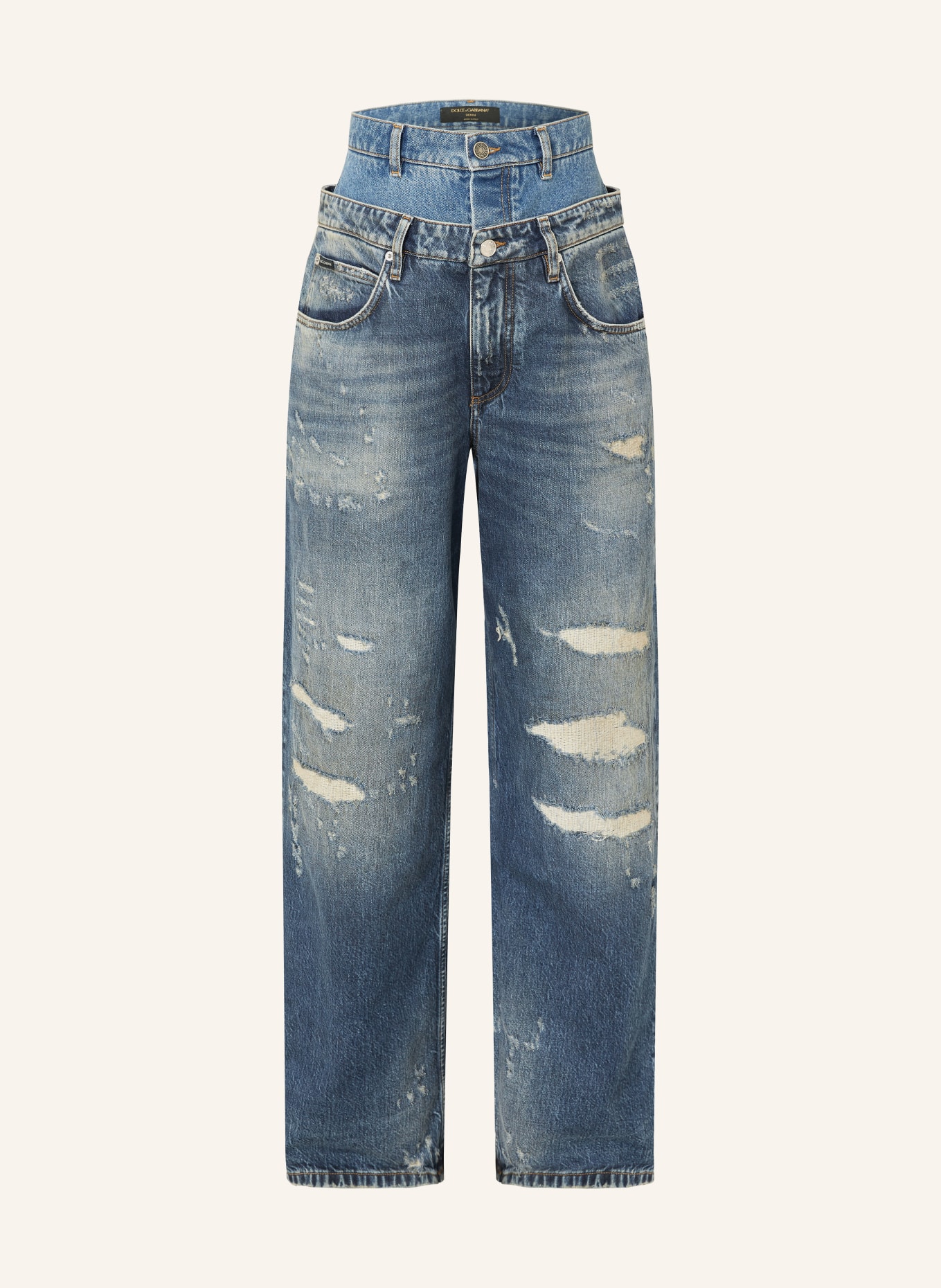 DOLCE & GABBANA Destroyed Jeans: BLAU