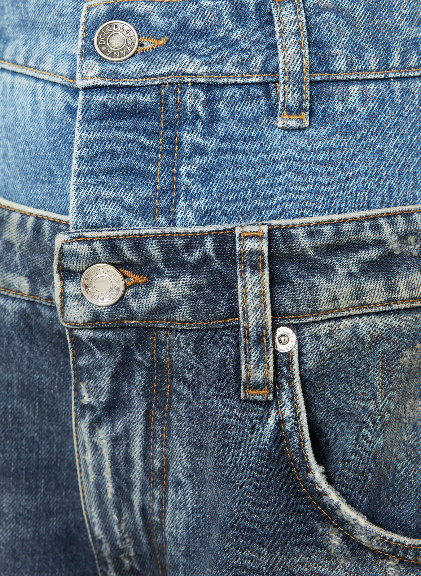 DOLCE & GABBANA Destroyed Jeans: BLAU