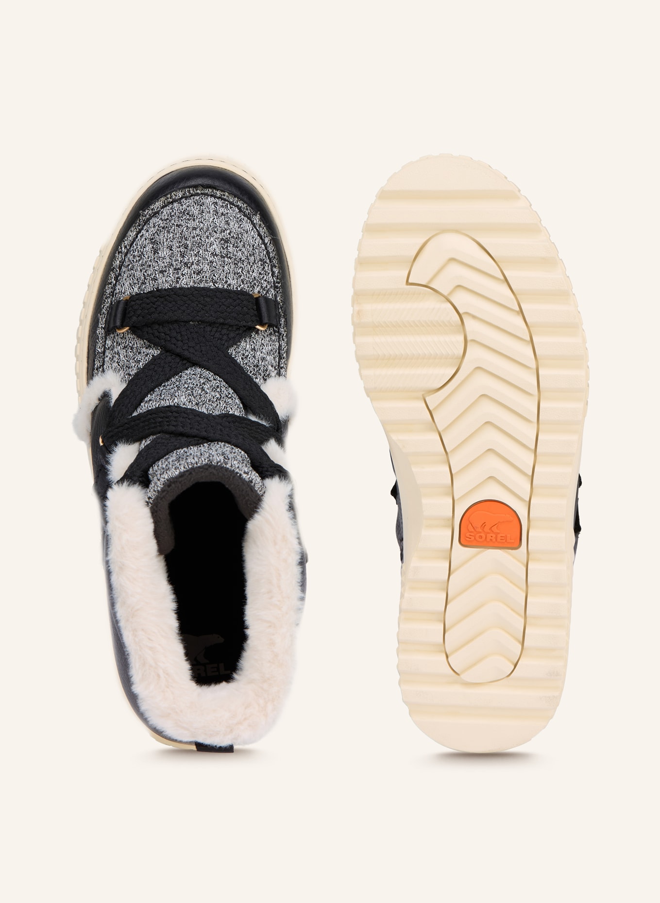 SOREL Šněrovací boty ONA AVE™ ALPINE: ČERNÁ / ŠEDÁ