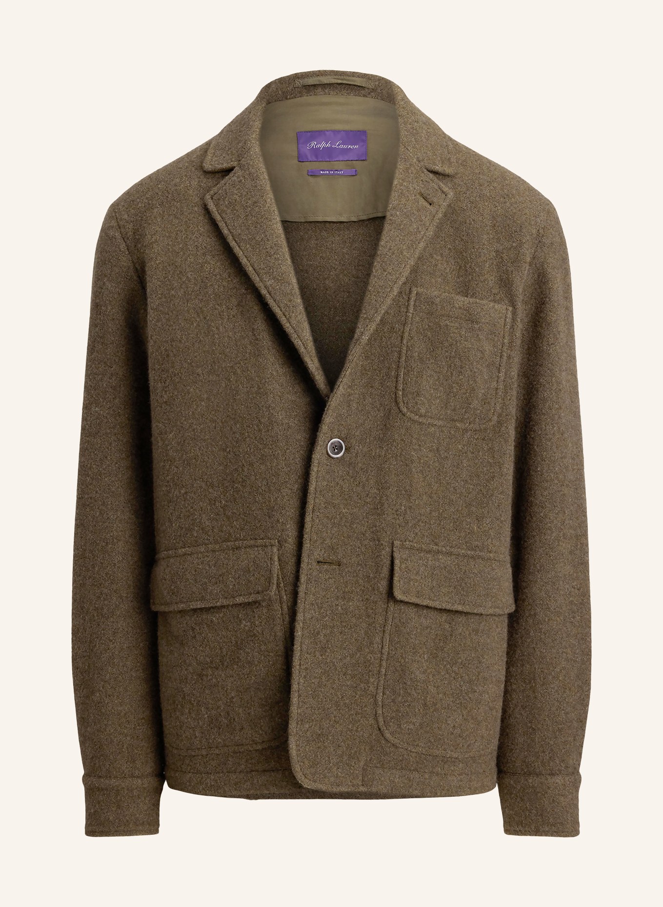 RALPH LAUREN PURPLE LABEL Flanell-Sakko: KHAKI
