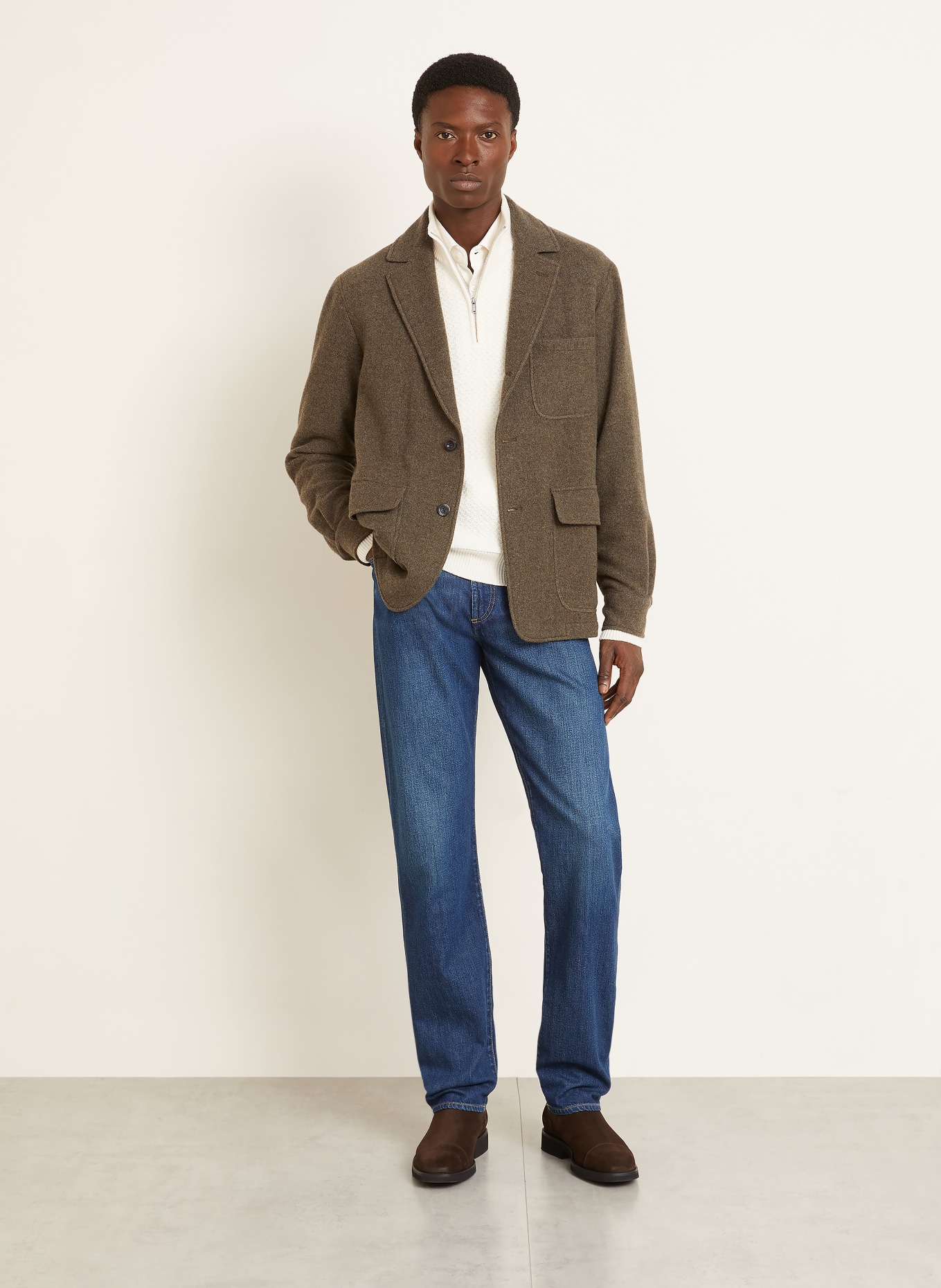 RALPH LAUREN PURPLE LABEL Flanell-Sakko: KHAKI