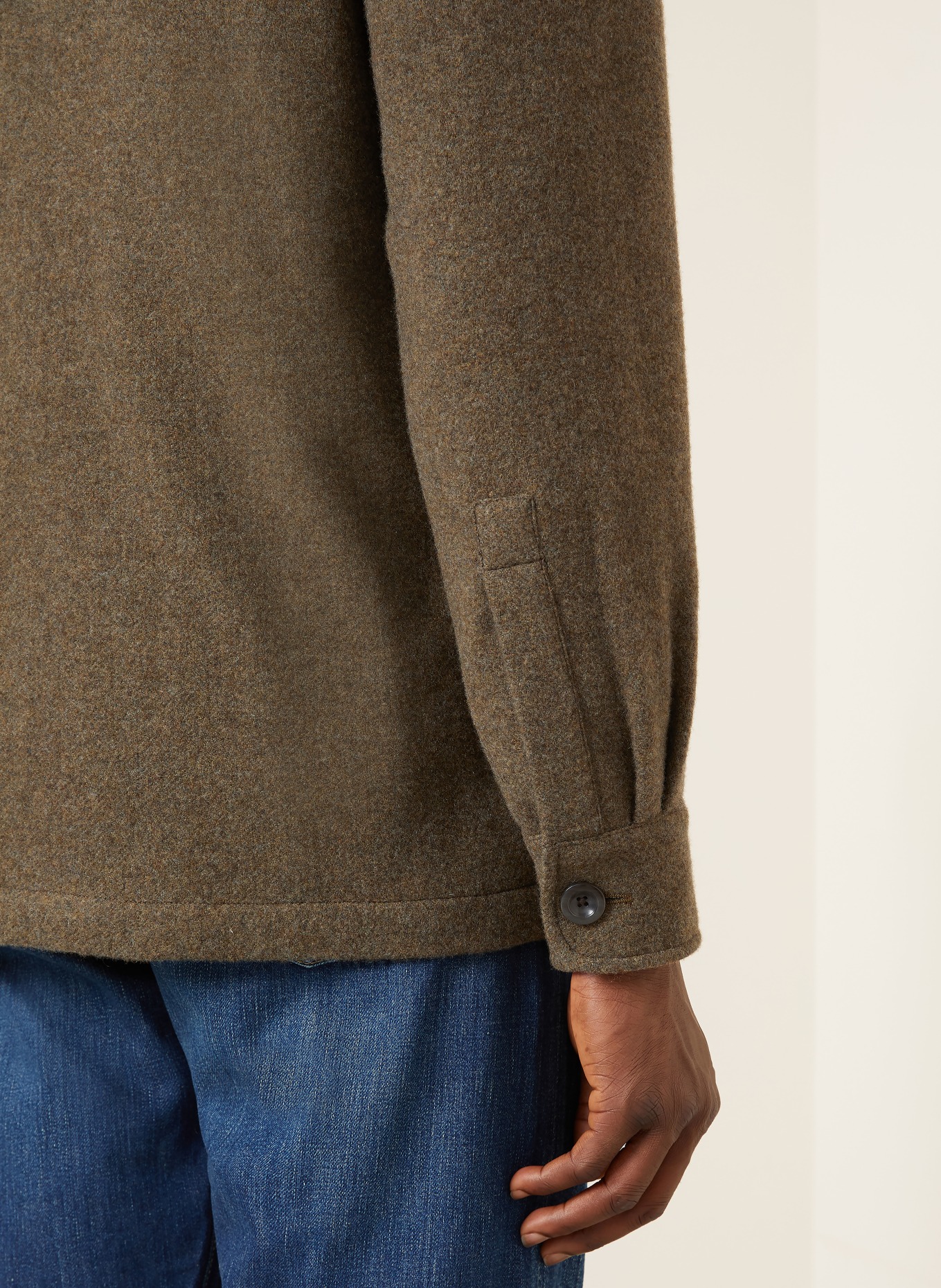 RALPH LAUREN PURPLE LABEL Flanell-Sakko: KHAKI