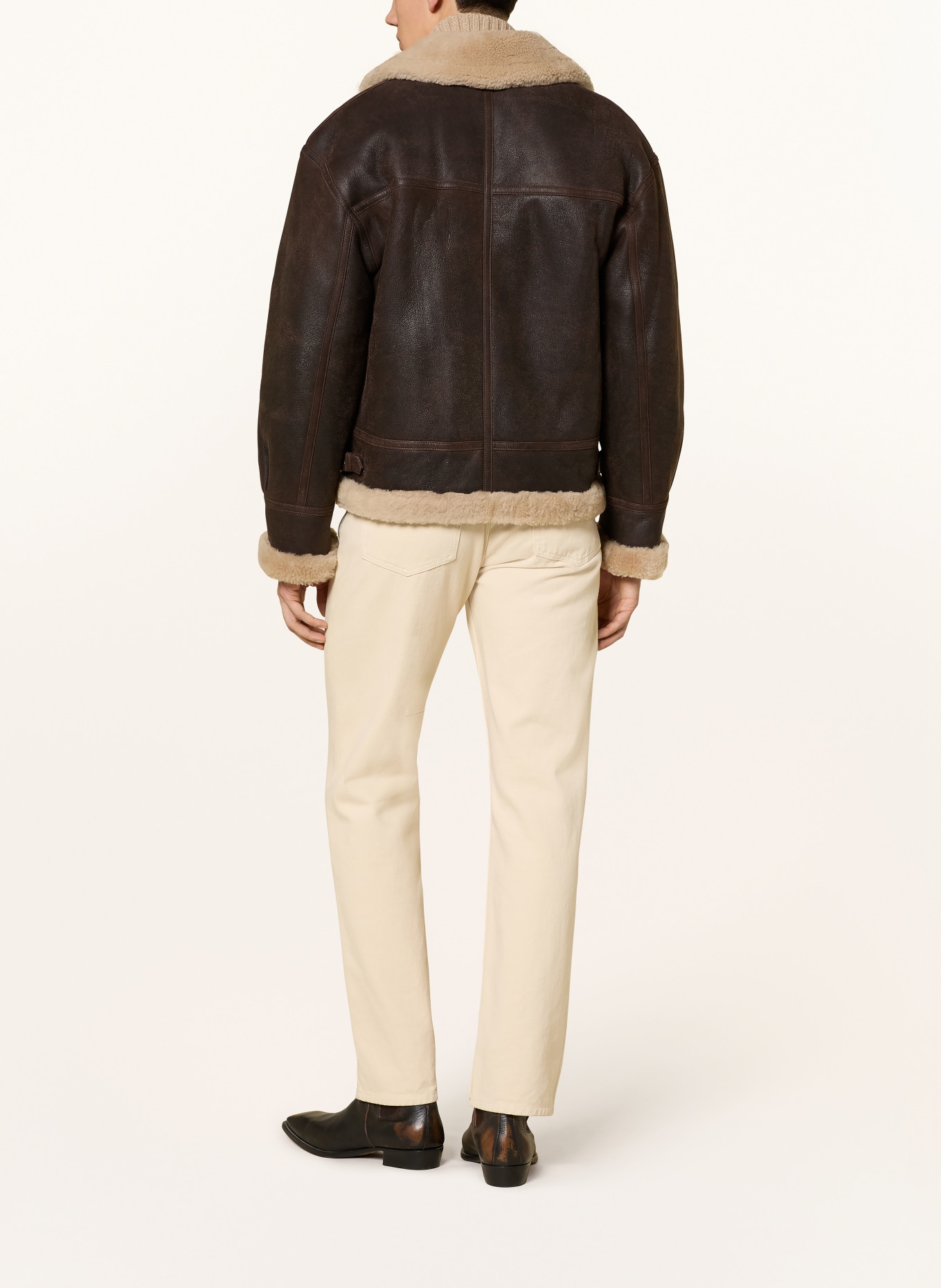 ARMA Lederjacke SANO aus Lammfell: DUNKELBRAUN / BEIGE