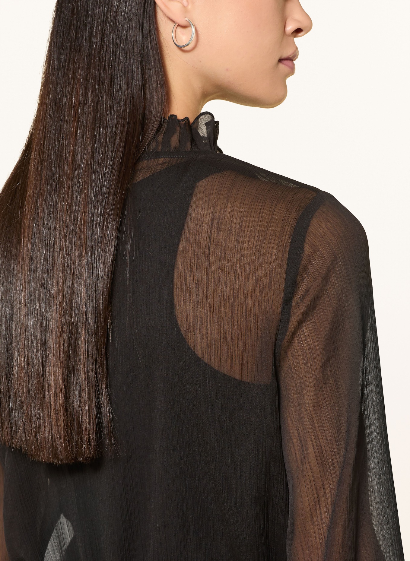 SOFIE SCHNOOR Blusenshirt MACISW mit Volants: SCHWARZ