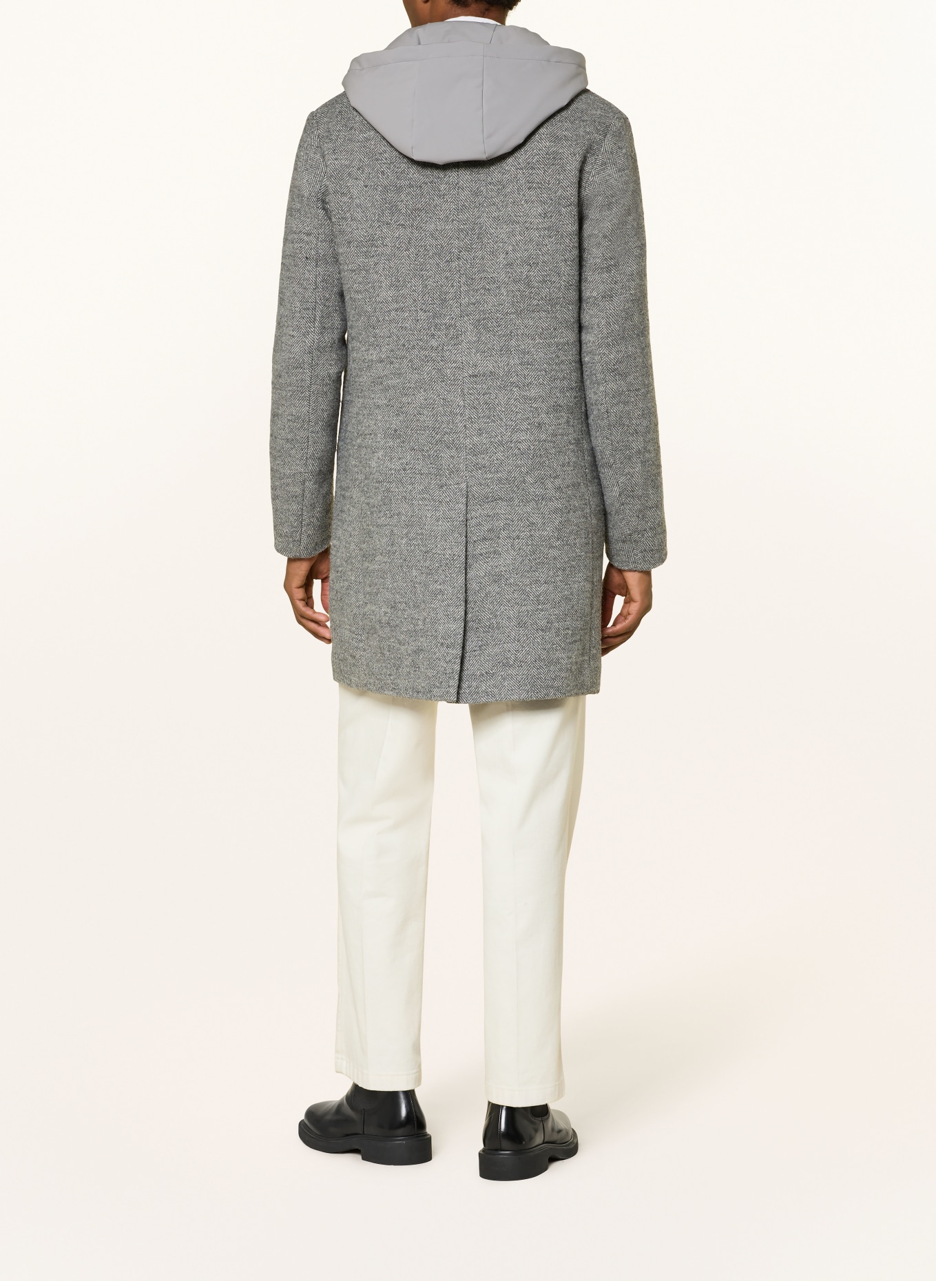 DUNO Mantel JASPER mit herausnehmbarer Blende: GRAU