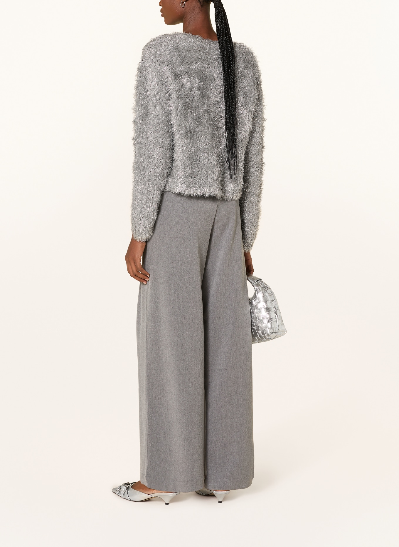 ICHI Pullover IHBLIZI mit Glitzergarn: SILBER