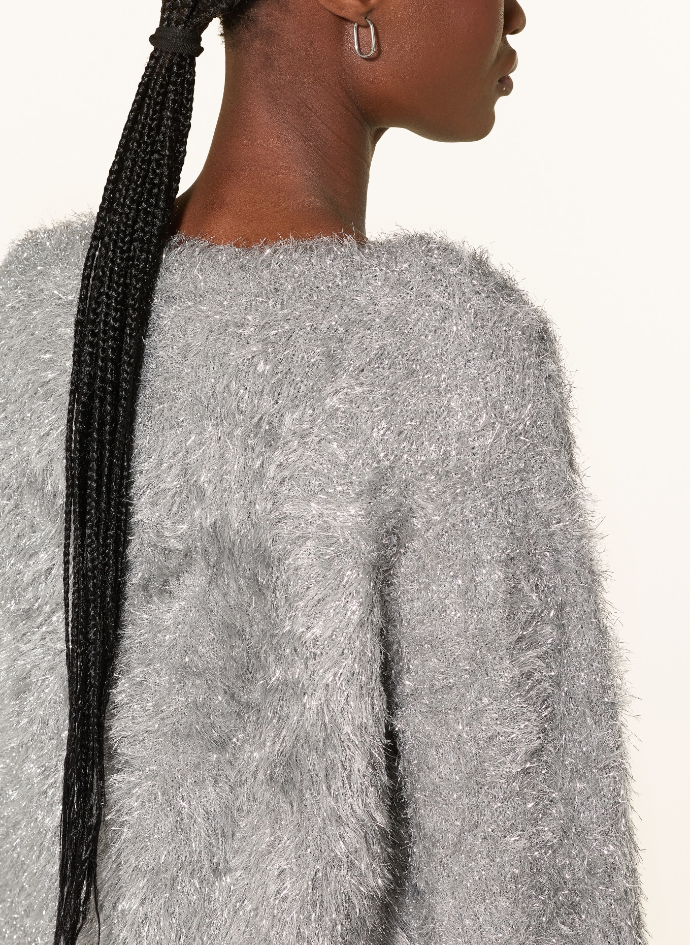 ICHI Pullover IHBLIZI mit Glitzergarn: SILBER