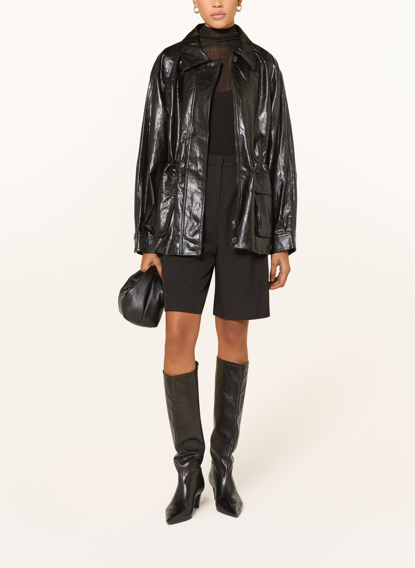 ELEH Jacke in Lederoptik: SCHWARZ